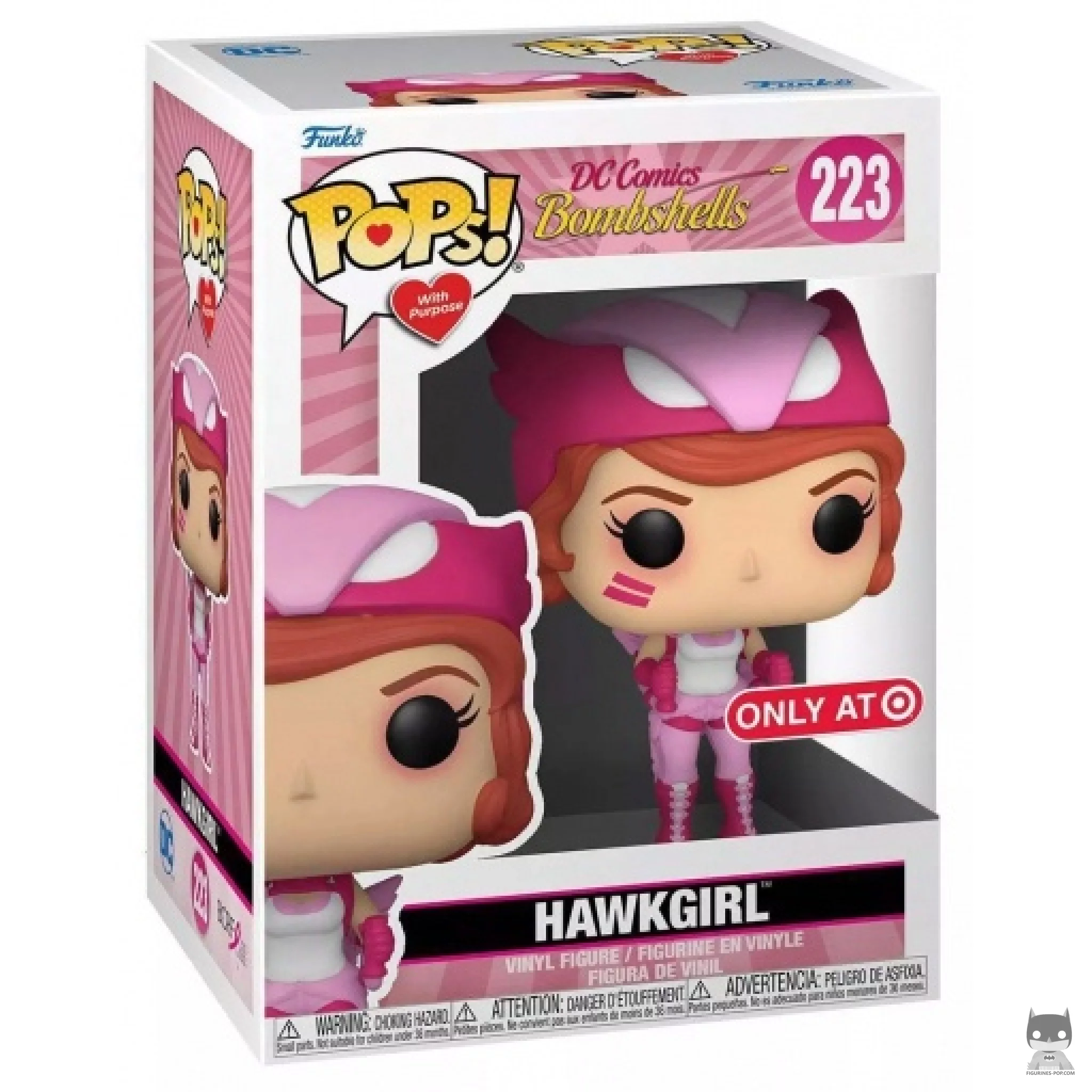 Figura Funko Pop! Hawkgirl (Cáncer de mama) en su caja