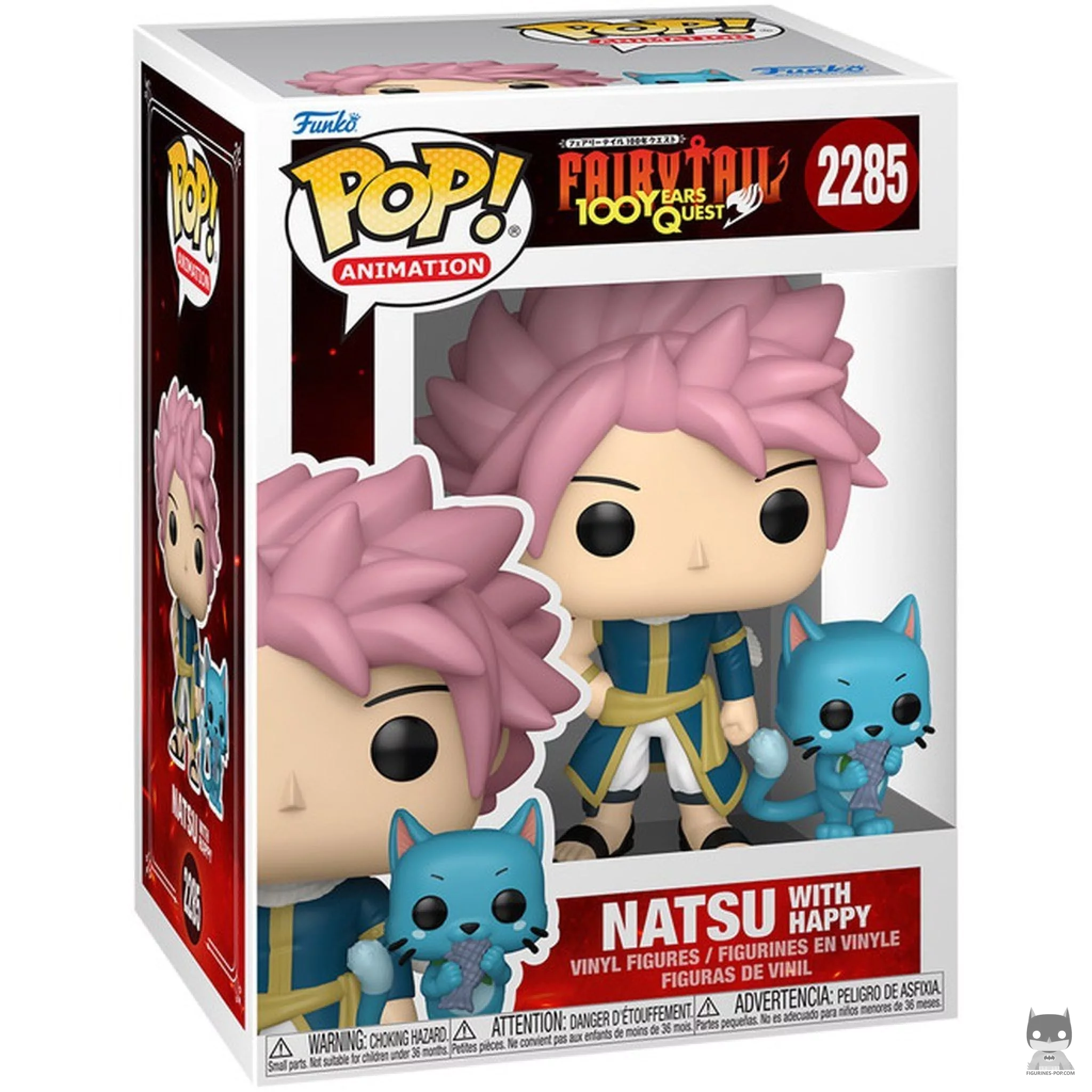 Figura Funko Pop! Natsu con Happy en su caja