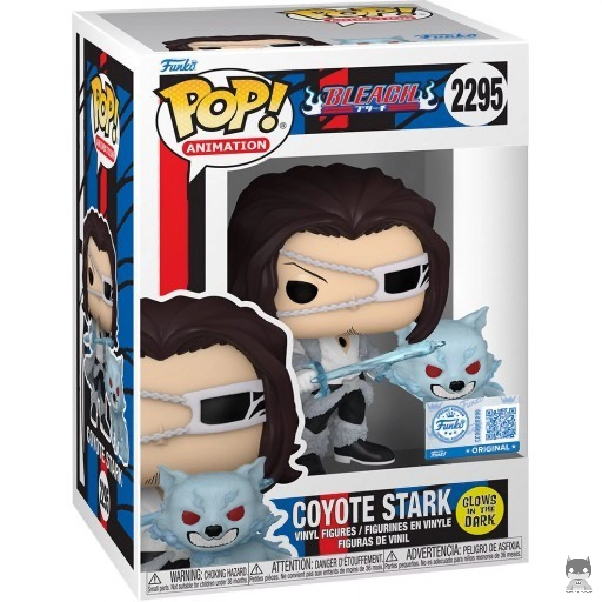 Figura Funko Pop! Coyote Stark (Brilla en la oscuridad) en su caja
