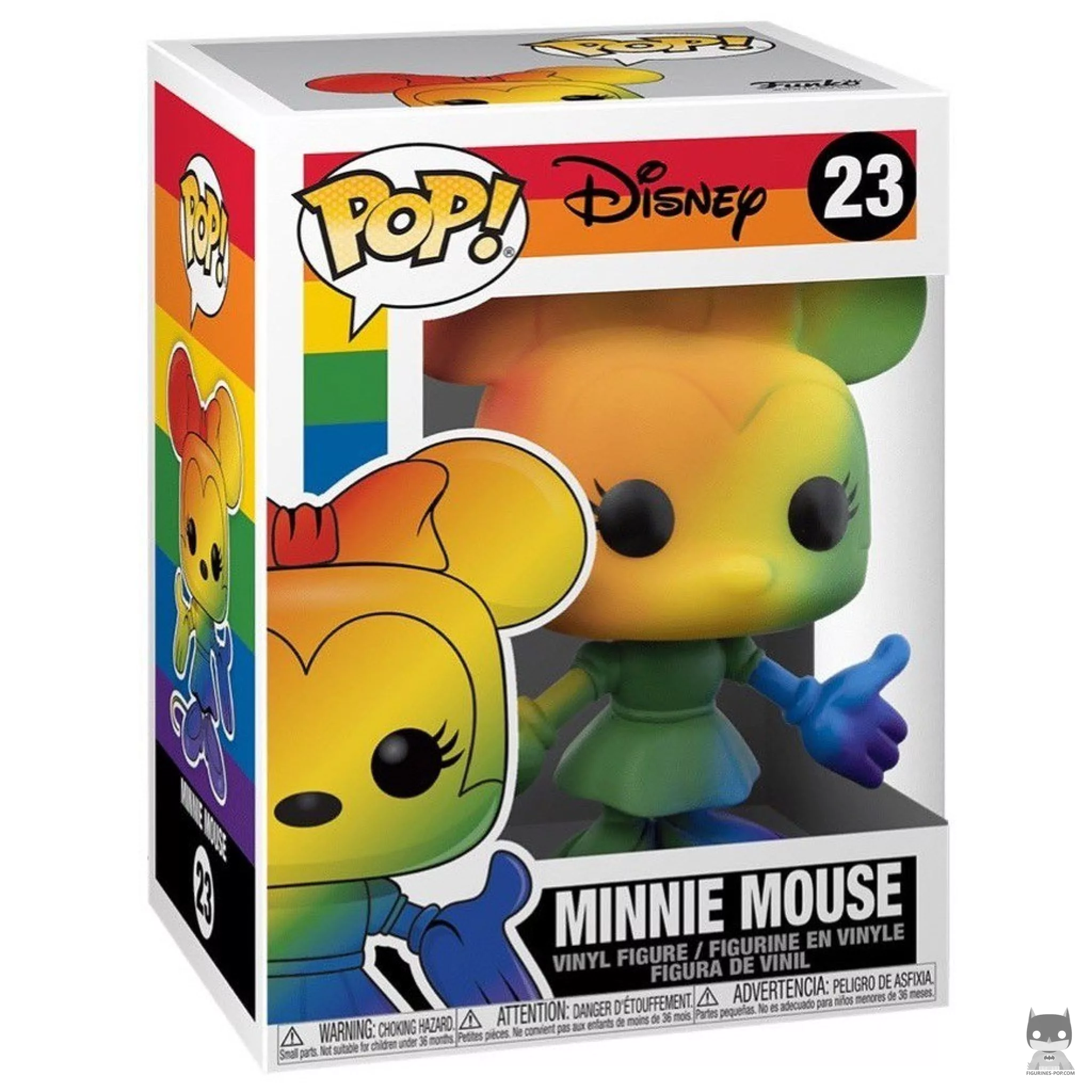 Figura Funko Pop! Minnie Mouse (Arcoíris) en su caja