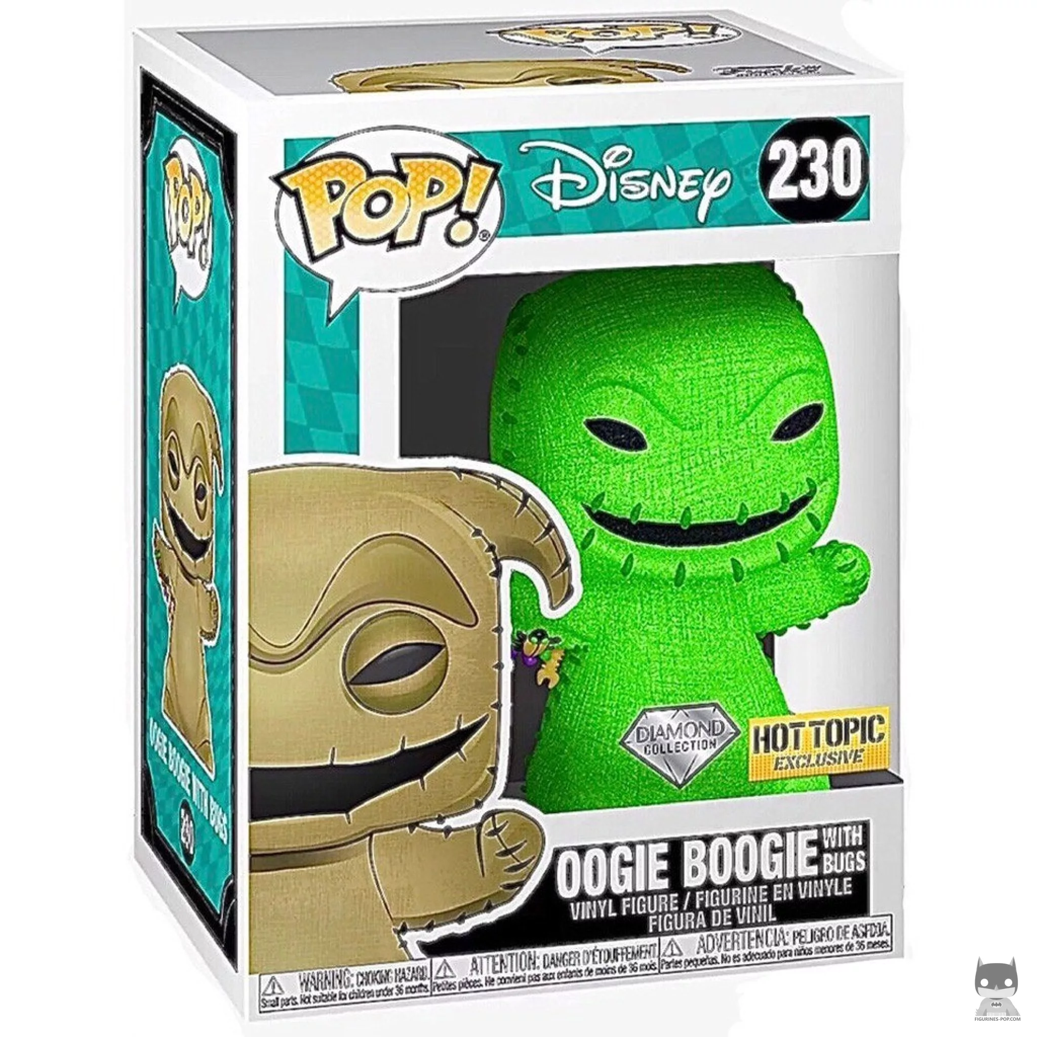 Figura Funko Pop! Oogie Boogie con bichos (Purpurina de diamante) en su caja