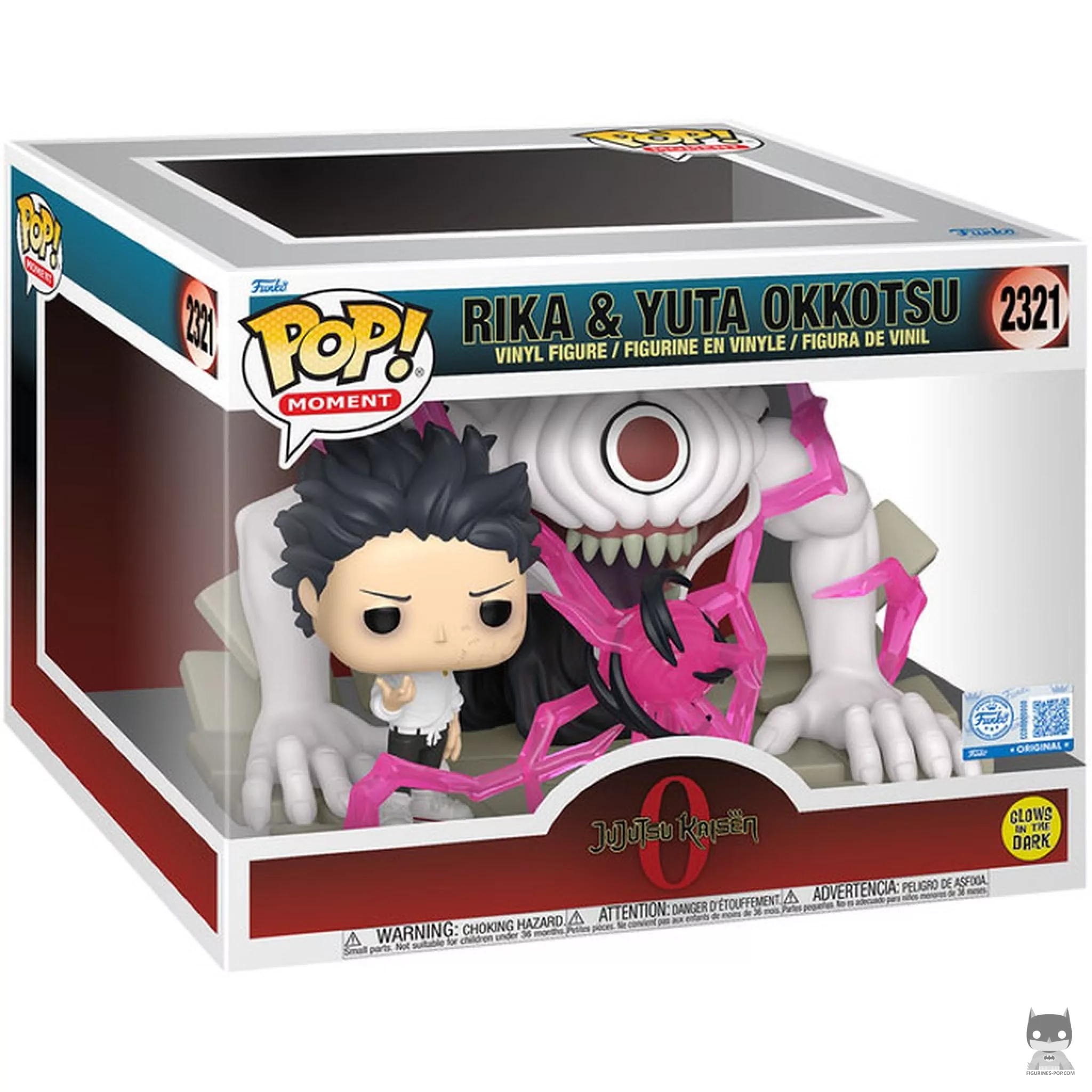 Figura Funko Pop! Rika & Yuta Okkotsu (Brilla en la oscuridad) en su caja