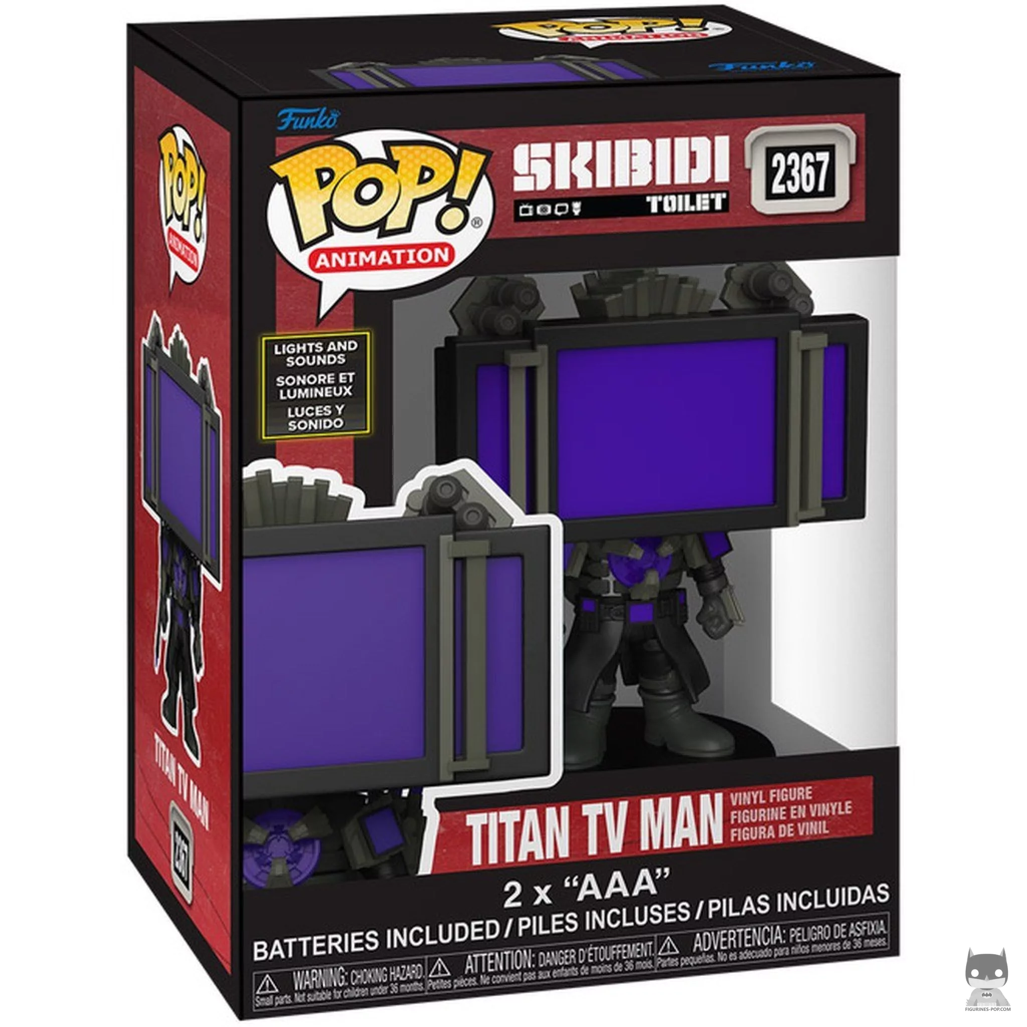 Figura Funko Pop! Titan TV Man (Luces y sonido) en su caja