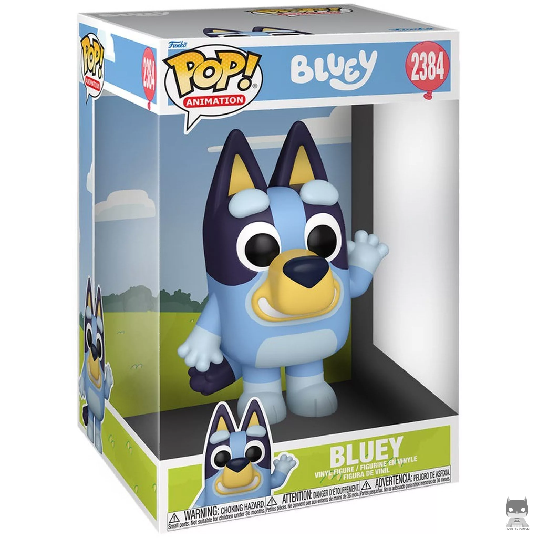 Figura Funko Pop! Bluey (Supersized) en su caja