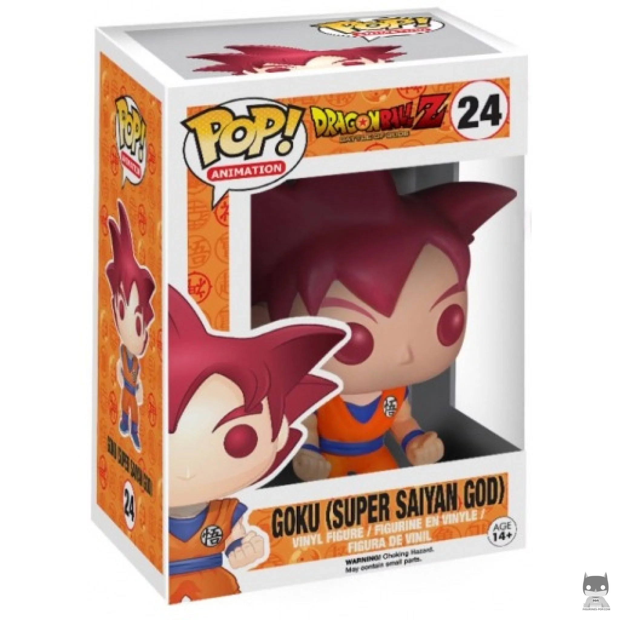 Figura Funko Pop! Goku Super Saiyan God en su caja