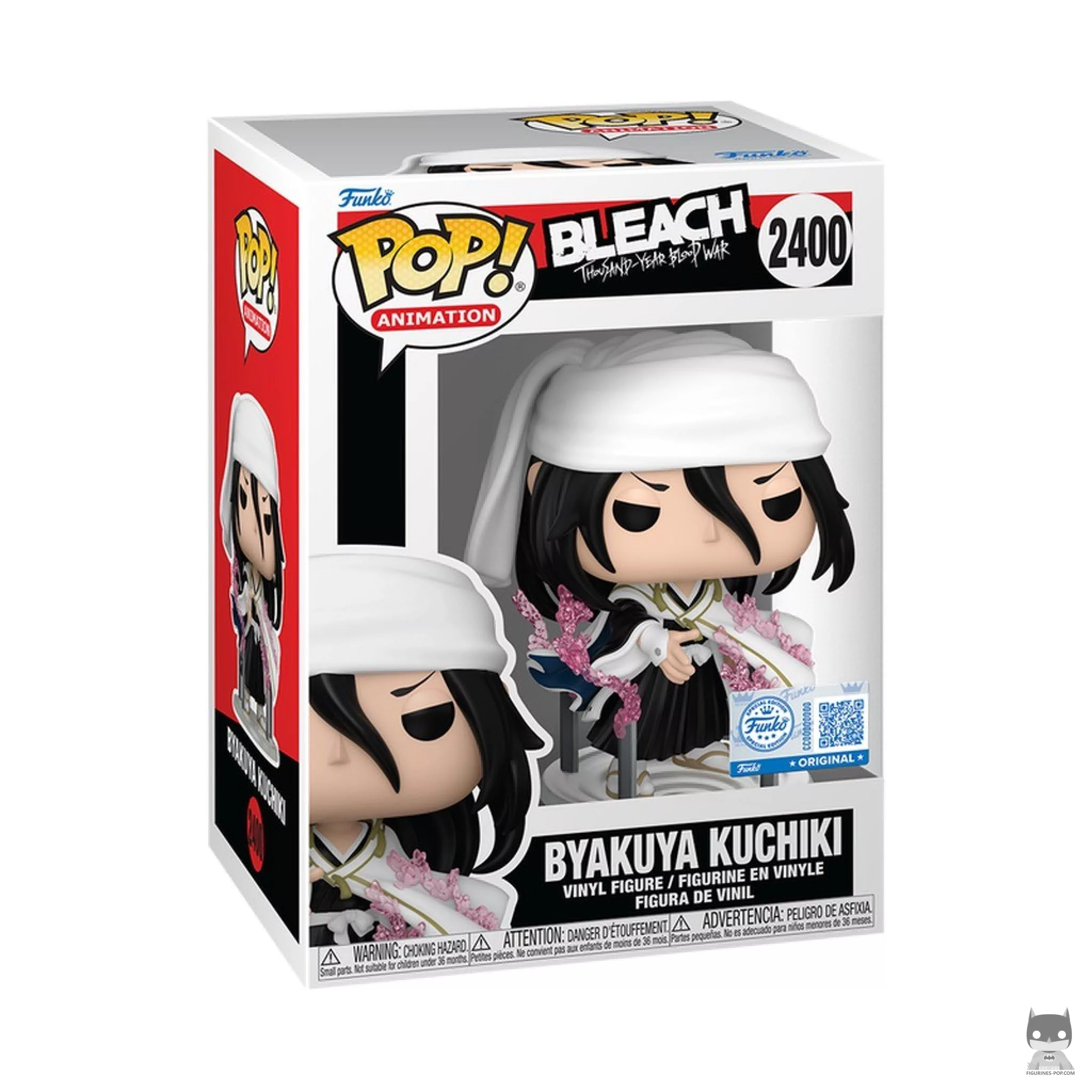Figura Funko Pop! Byakuya Kuchiki con Kenseikan en su caja