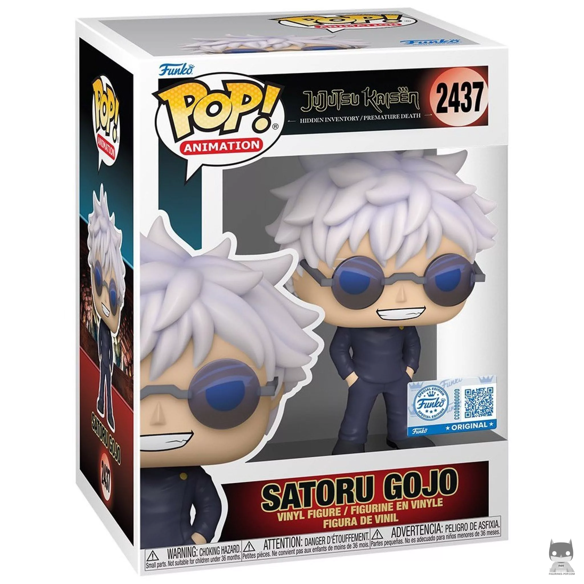 Figura Funko Pop! Satoru Gojo joven con gafas en su caja