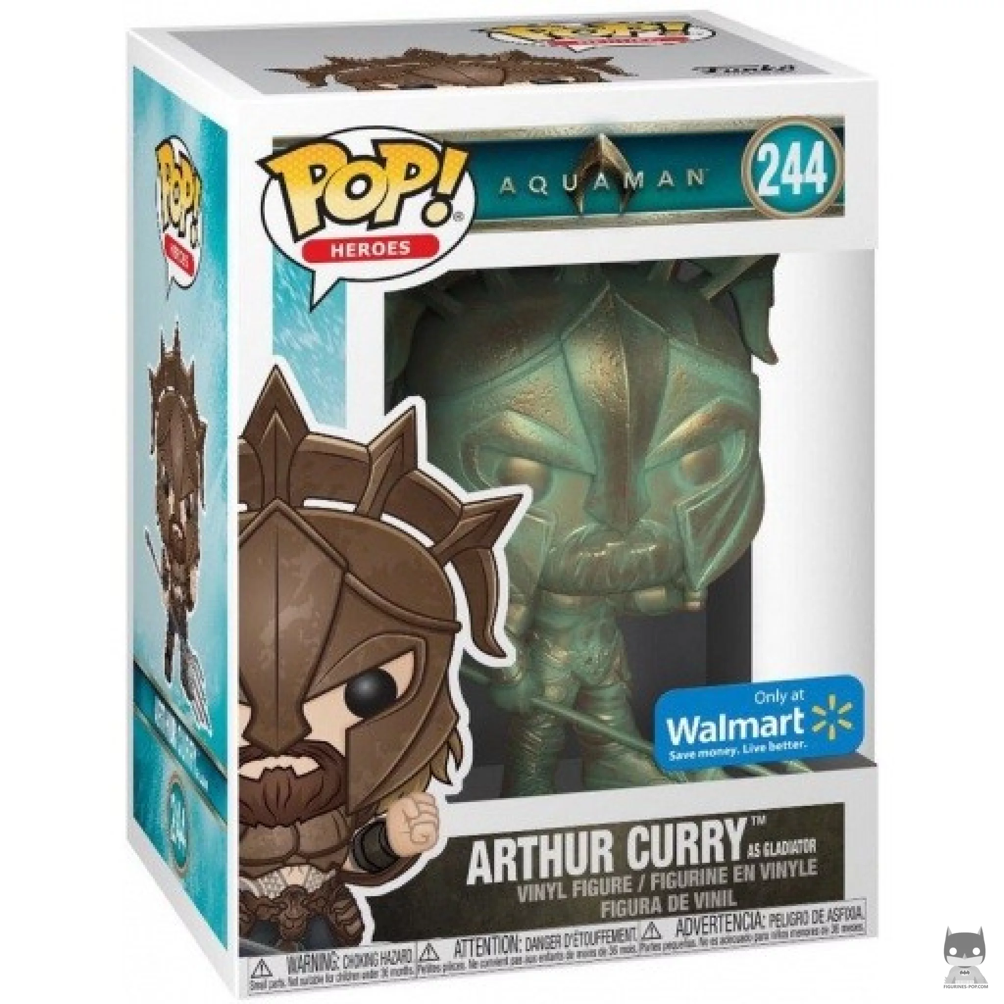 Figura Funko Pop! Arthur Curry gladiador (Pátina) en su caja