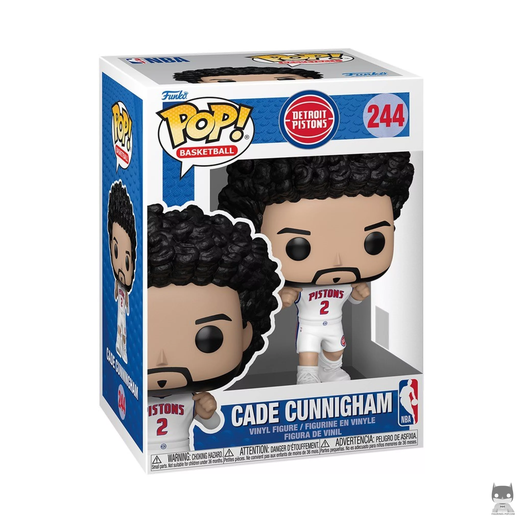 Figura Funko Pop! Cade Cunningham (Camiseta blanca Association Edition) en su caja