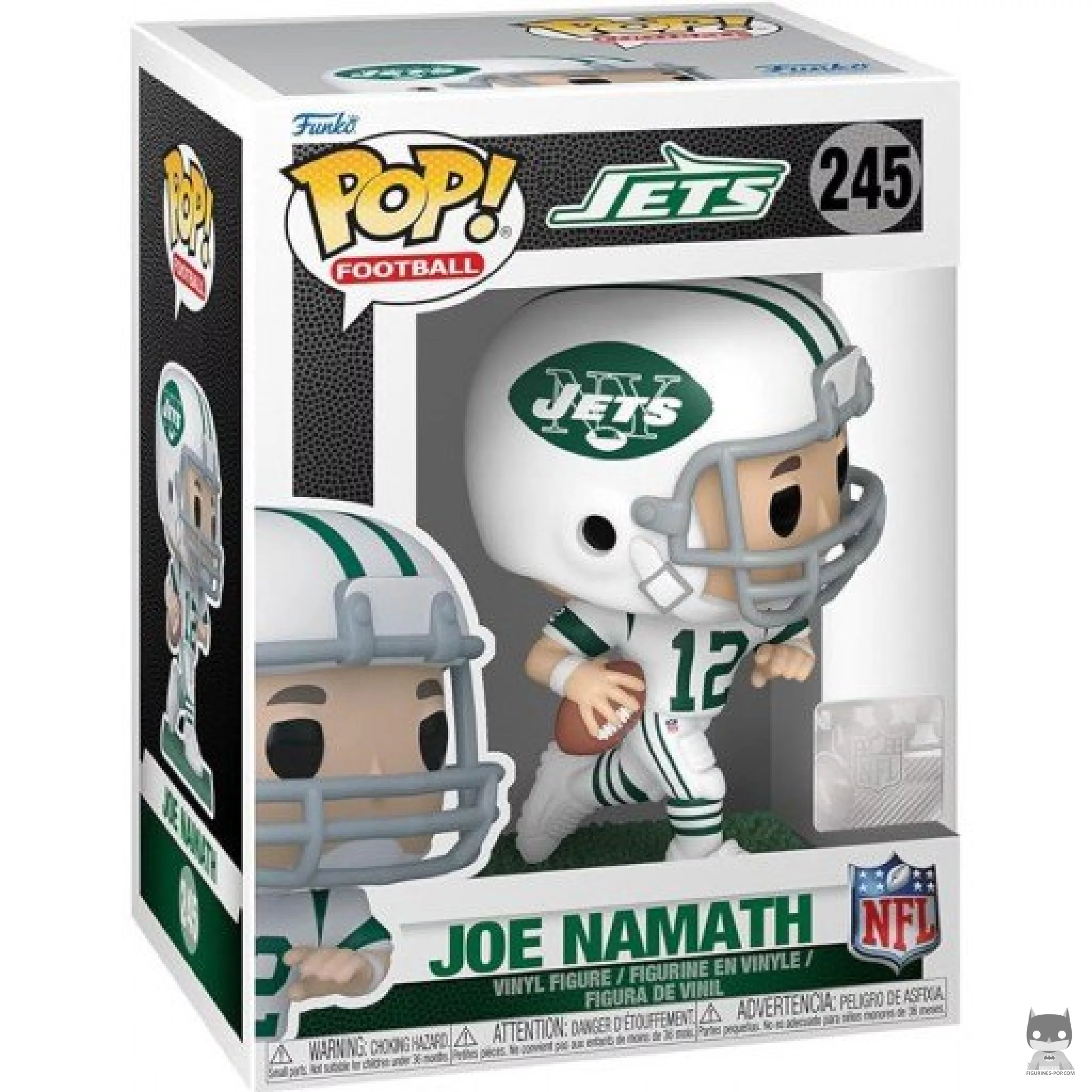 Figura Funko Pop! Joe Namath (Camiseta blanca) en su caja