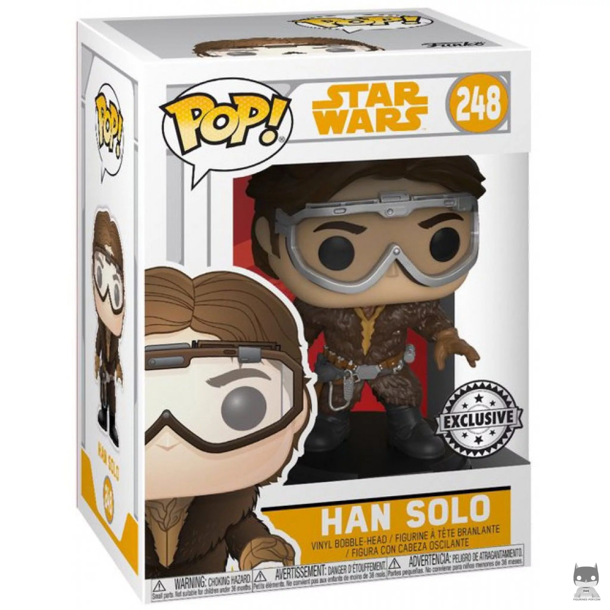 Figura Funko Pop! Han Solo con gafas en su caja