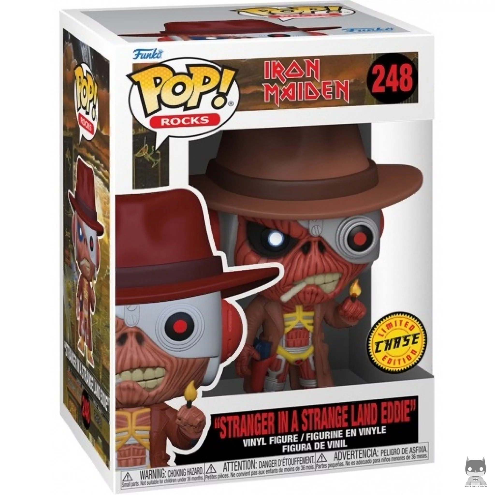 Figura Funko Pop! Eddie Stranger in a Strange Land (Chase) en su caja