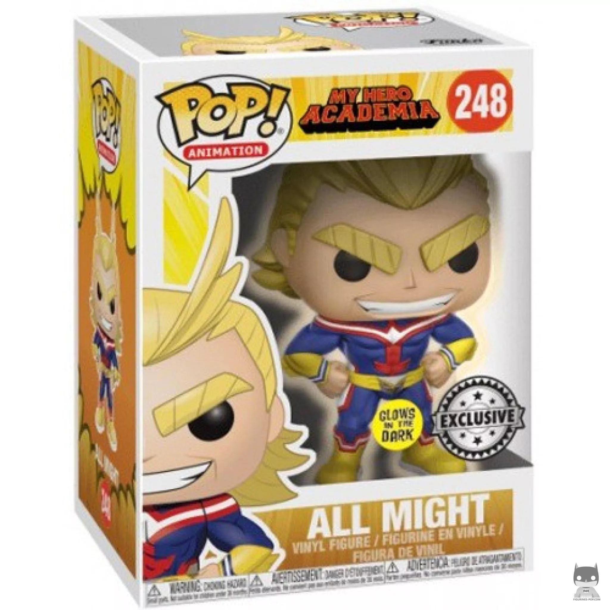 Figura Funko Pop! All Might (Brilla en la oscuridad) en su caja