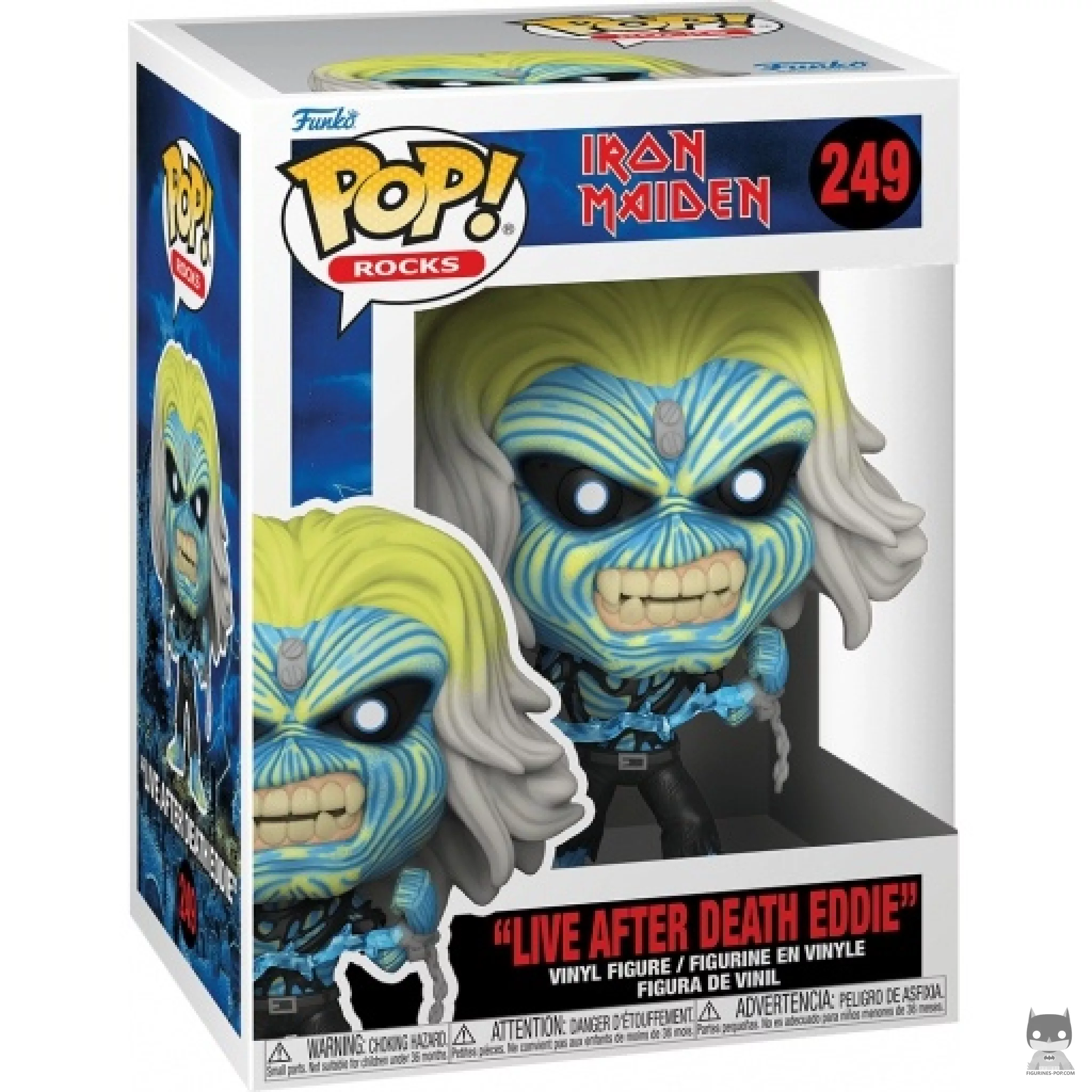Figura Funko Pop! Eddie Live After Death en su caja