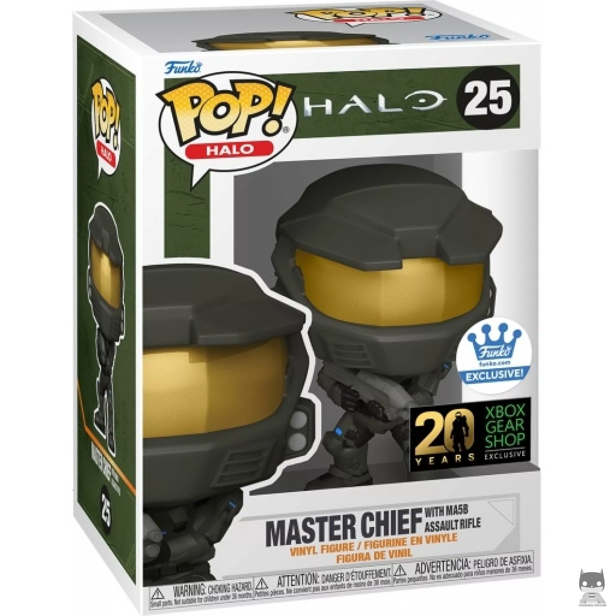 Figura Funko Pop! Jefe Maestro con fusil de asalto MA5B en su caja