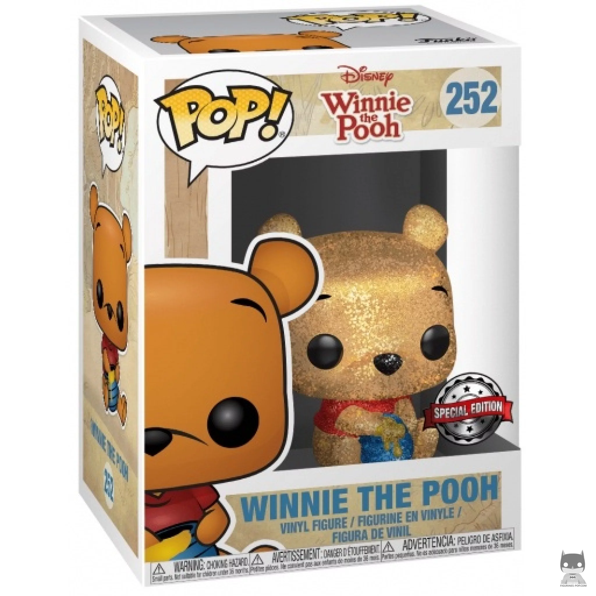 Figura Funko Pop! Winnie the Pooh sentado (Purpurina de diamante) en su caja
