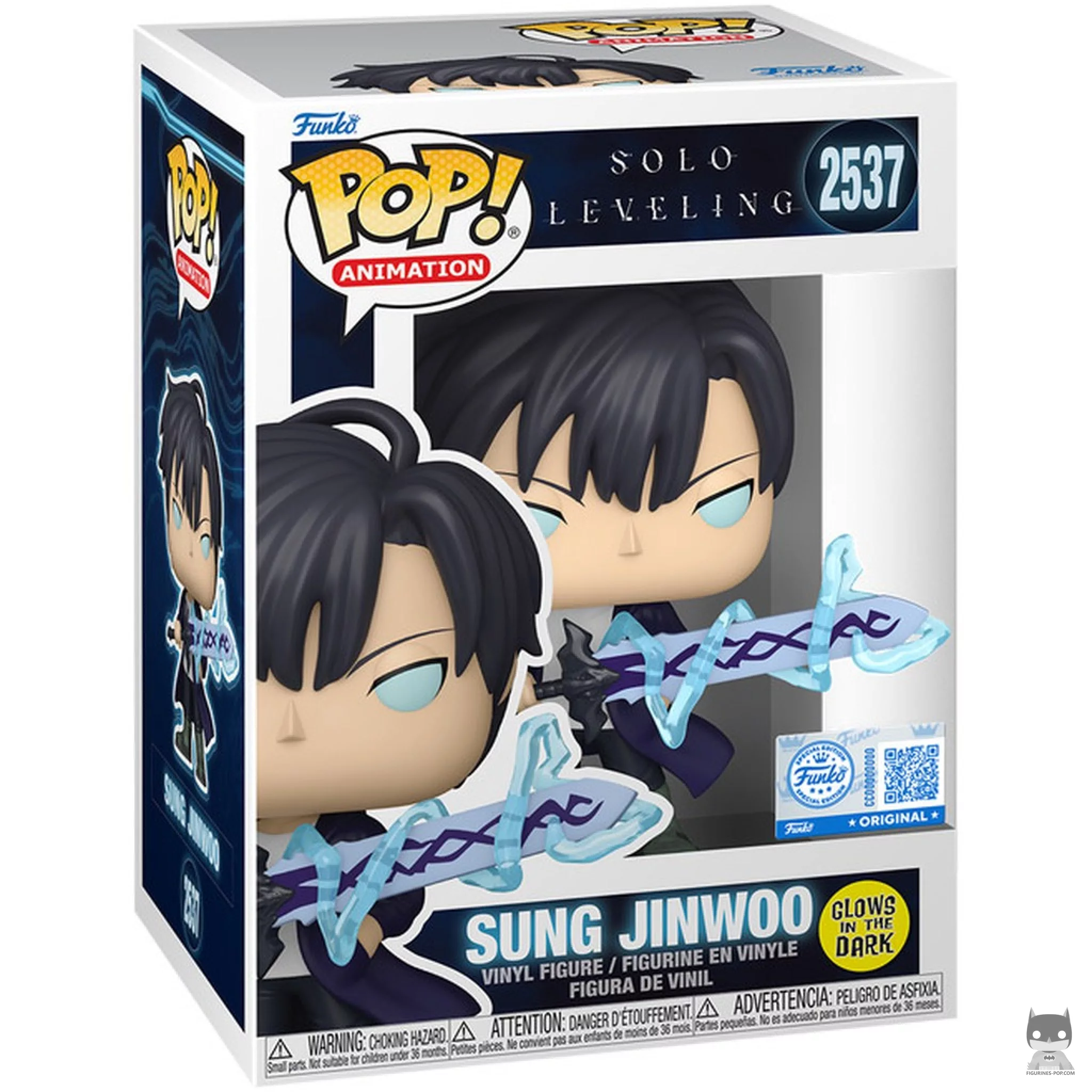 Figura Funko Pop! Sung Jinwoo (Brilla en la oscuridad) en su caja