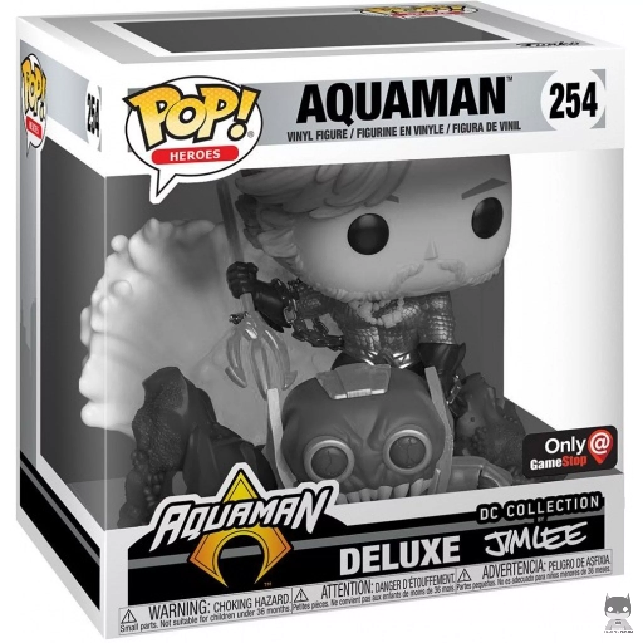 Figura Funko Pop! Aquaman (Blanco y negro) en su caja