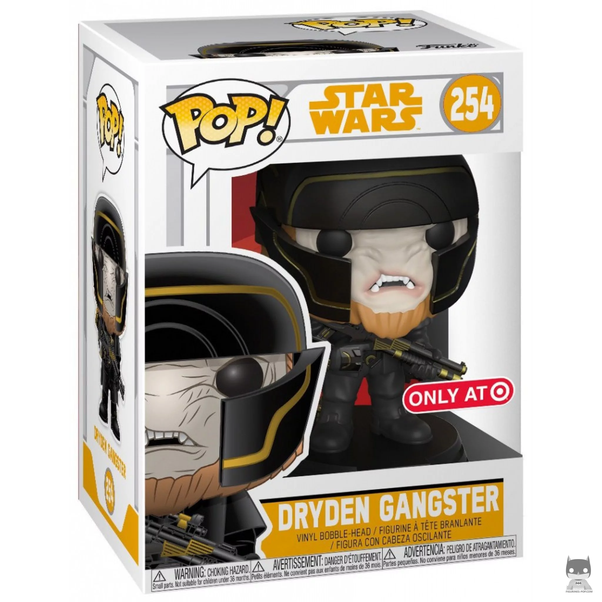 Figura Funko Pop! Gánster de Dryden en su caja