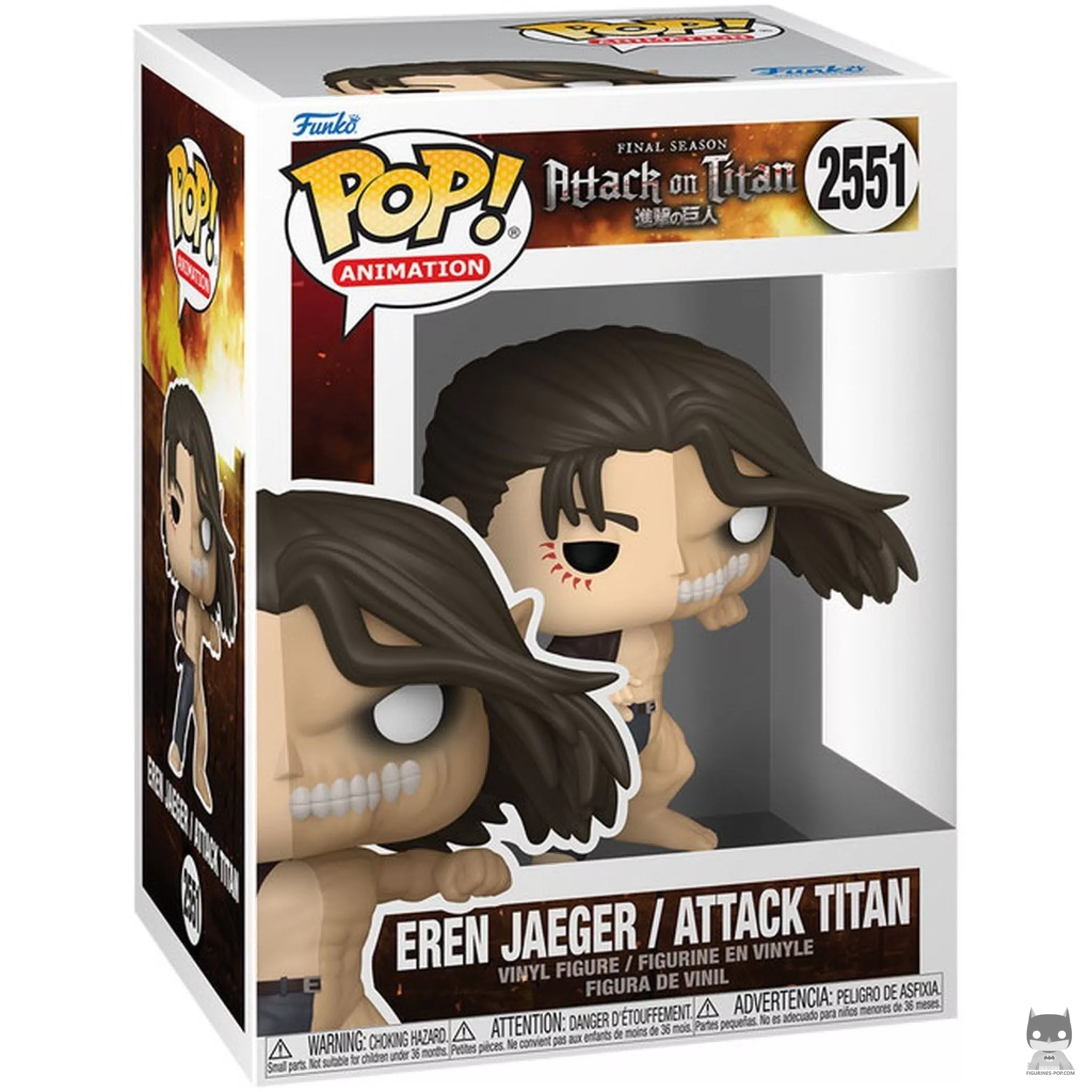 Figura Funko Pop! Eren Jaeger / Titán de Ataque (Split) en su caja