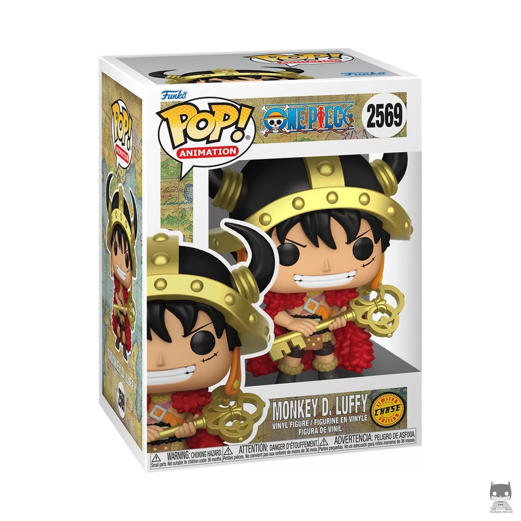 Figura Funko Pop! Monkey D. Luffy con casco (Chase) en su caja