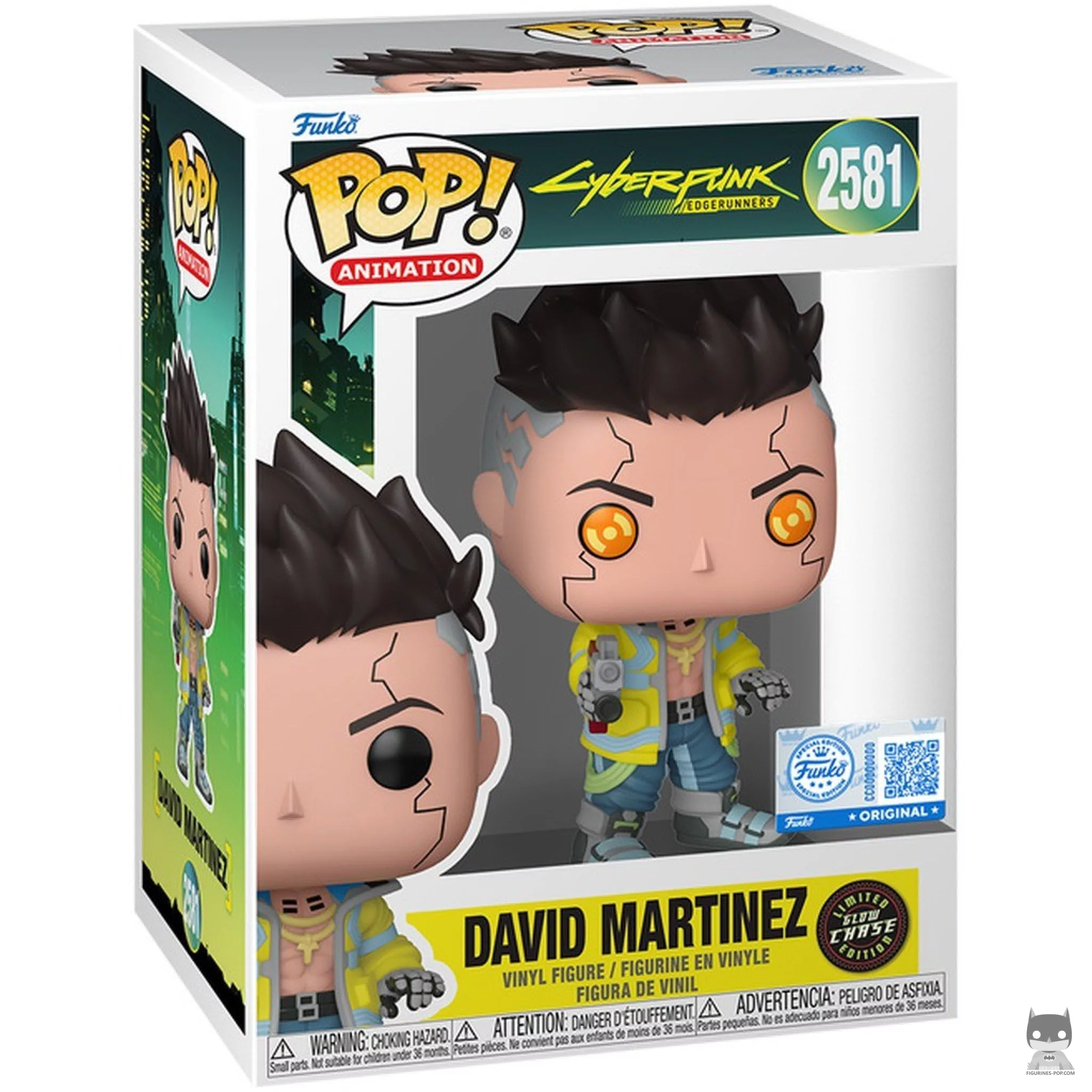 Figura Funko Pop! David Martinez con HJKE-11 Yukimura (Chase & Brilla en la oscuridad) en su caja