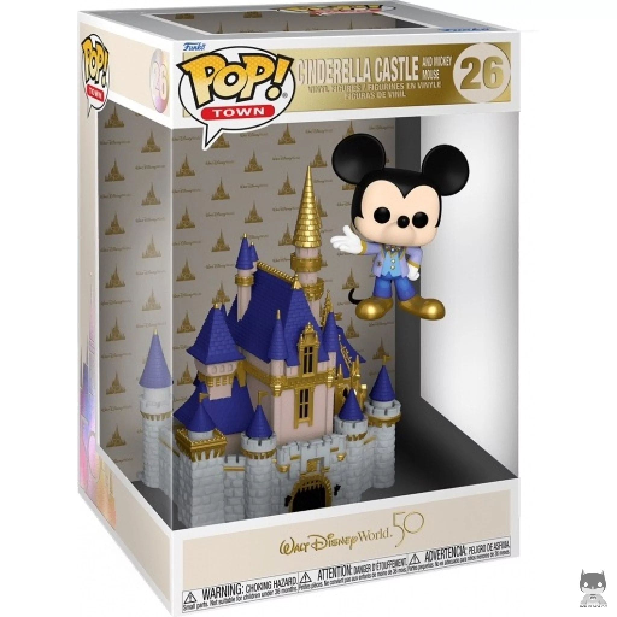 Figura Funko Pop! Castillo de Cenicienta & Mickey Mouse en su caja