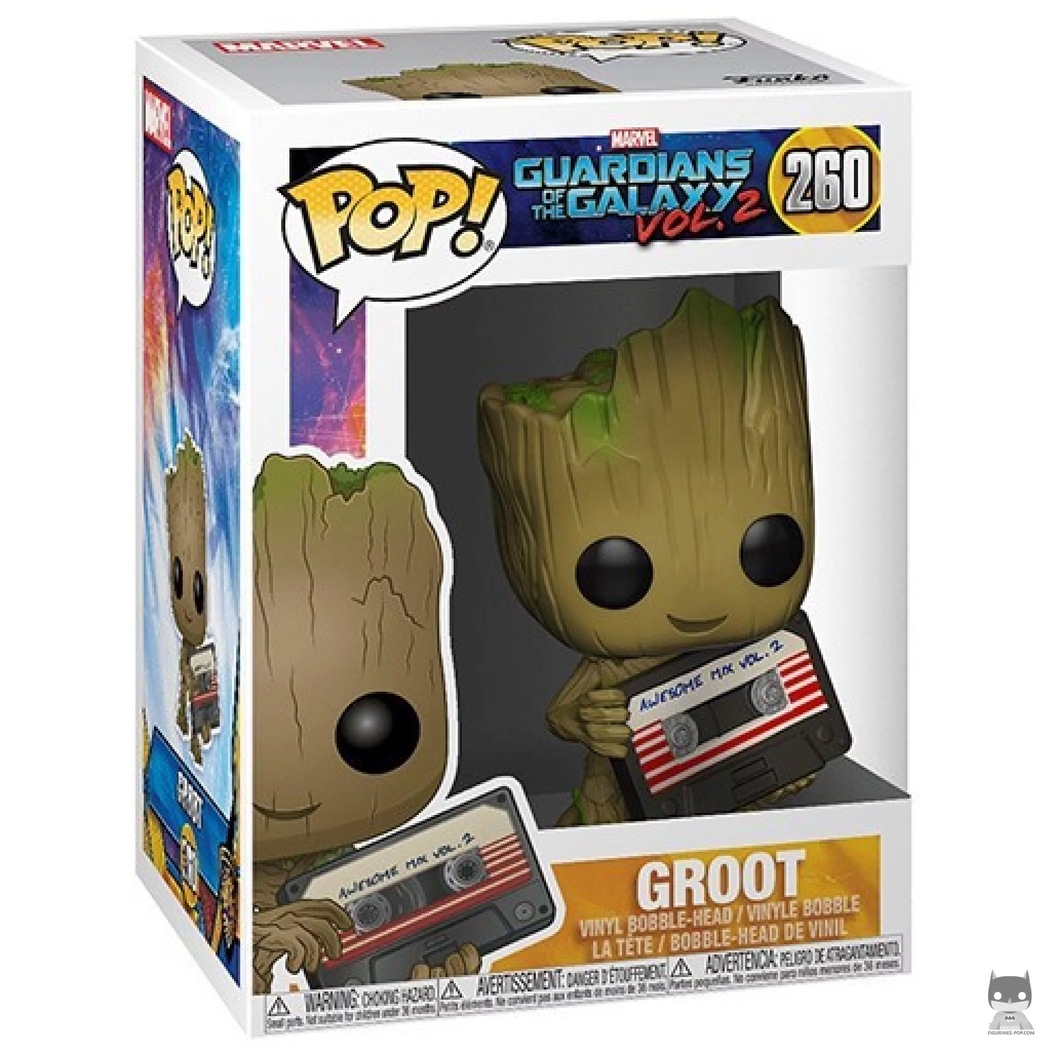 Figura Funko Pop! Groot (con cinta de casete) en su caja