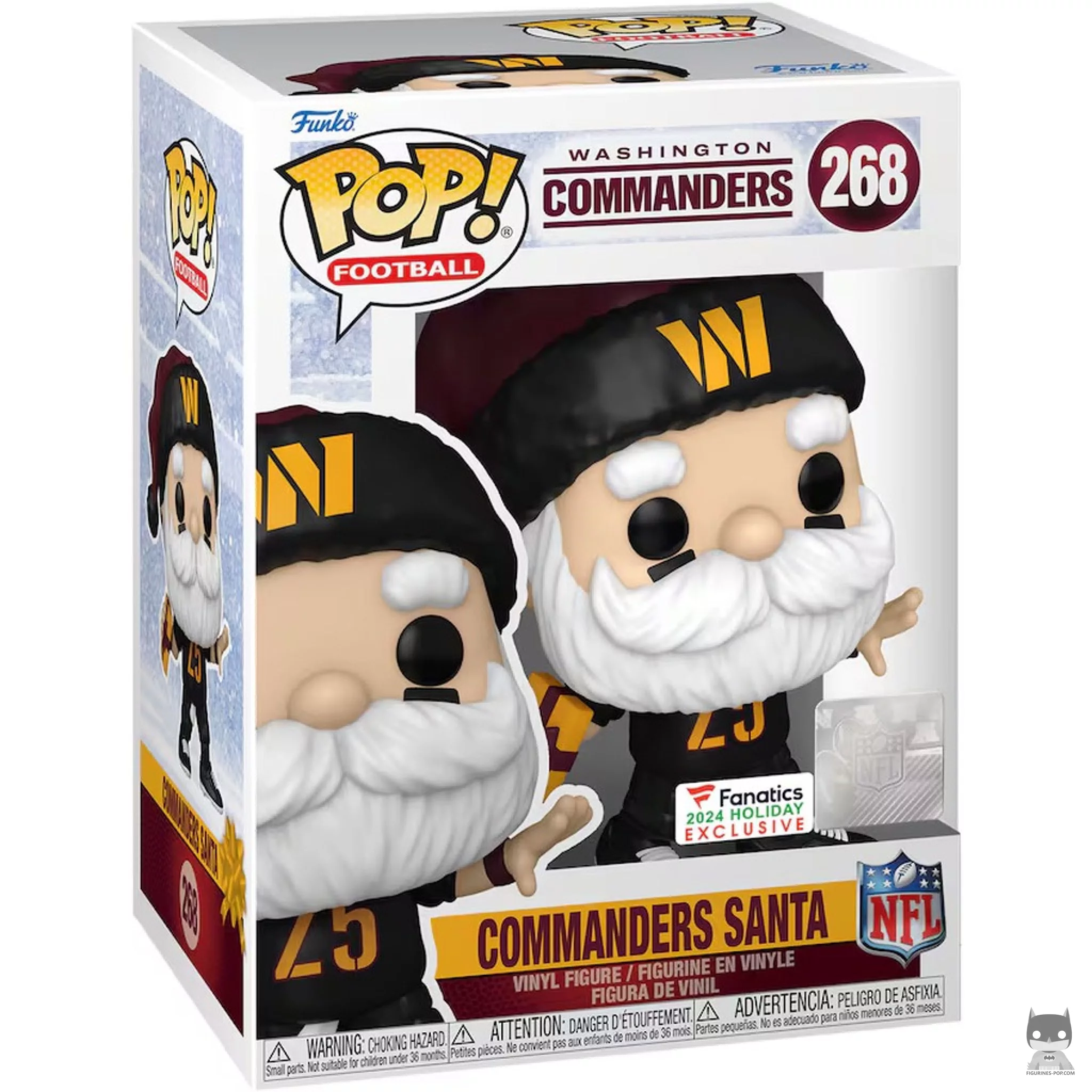 Figura Funko Pop! Papá Noel de los Commanders en su caja