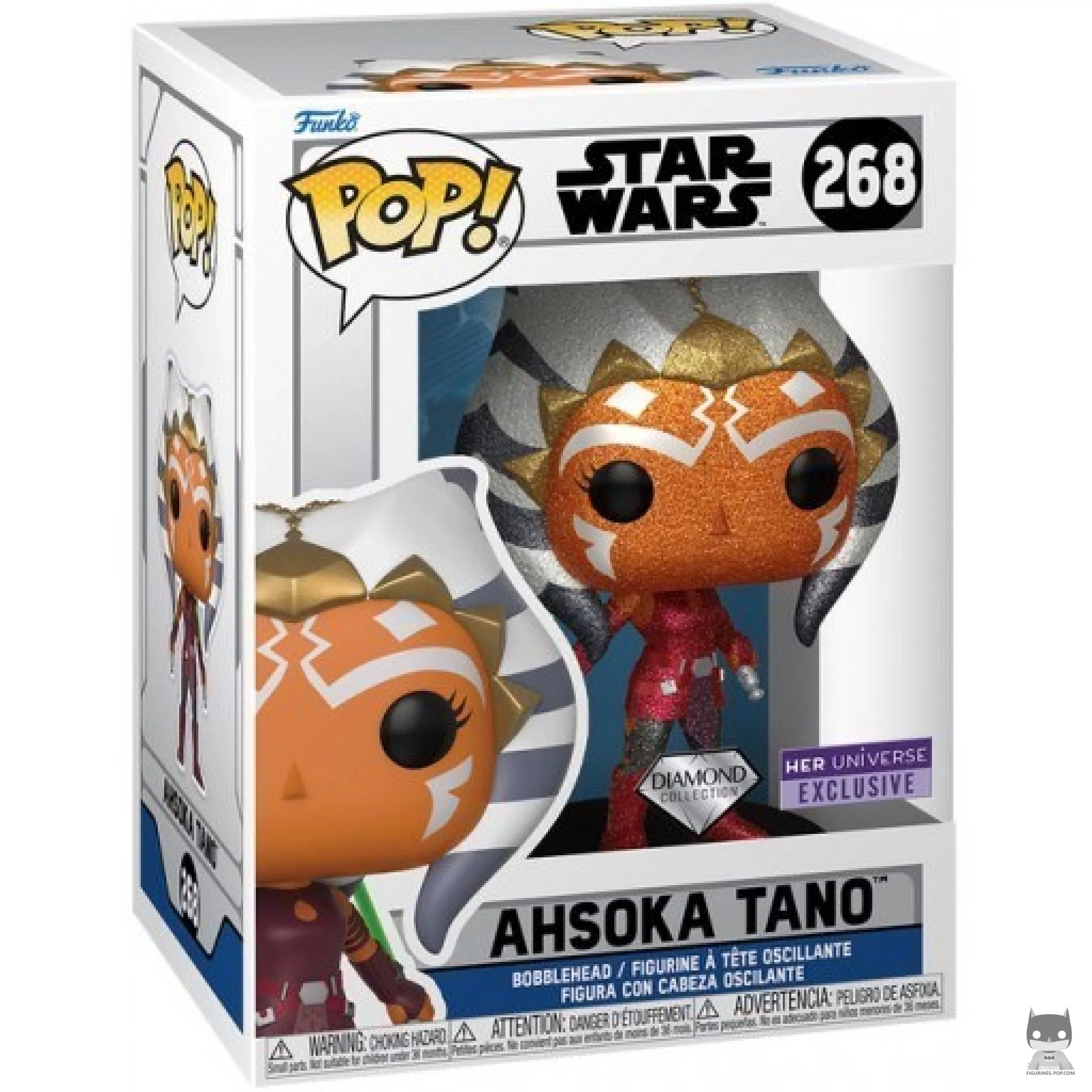 Figura Funko Pop! Ahsoka Tano (Purpurina de diamante) en su caja