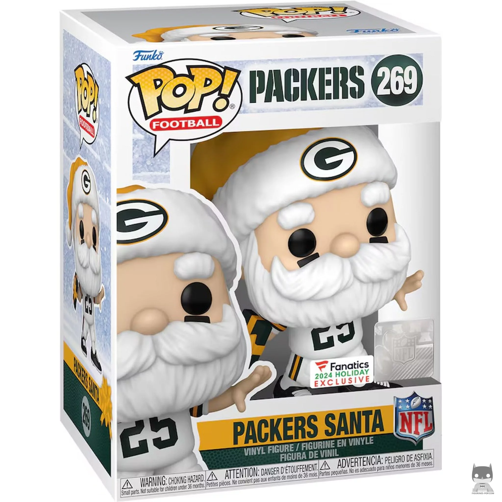 Figura Funko Pop! Papá Noel de los Packers en su caja