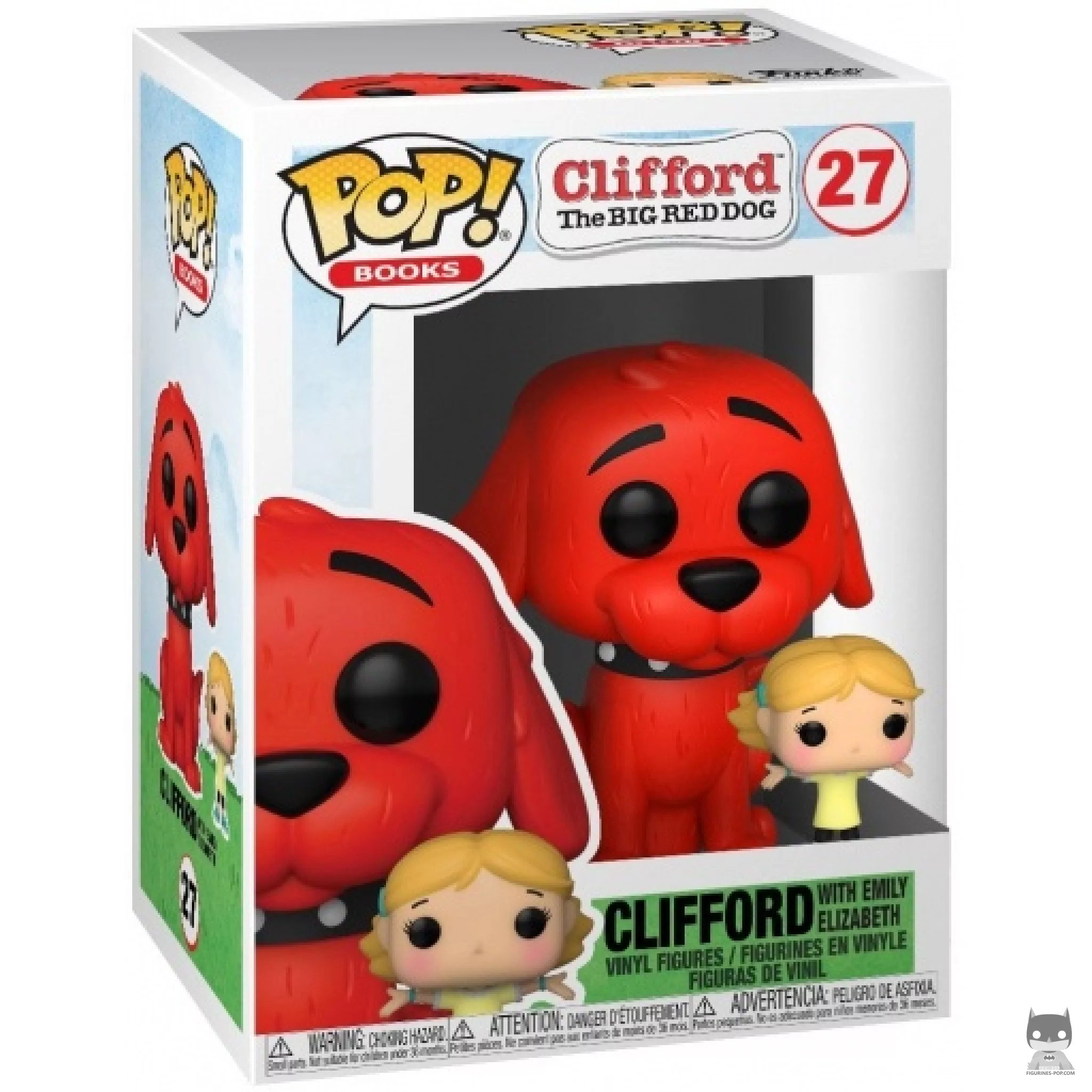 Figura Funko Pop! Clifford con Emily Elizabeth en su caja