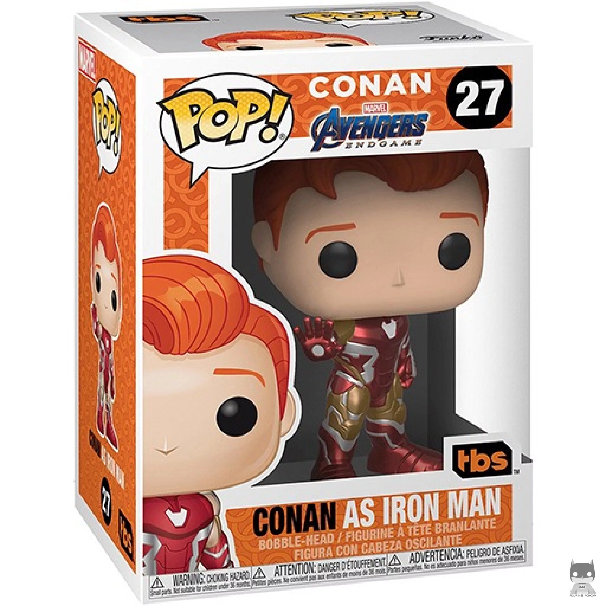 Figura Funko Pop! Conan como Iron Man en su caja