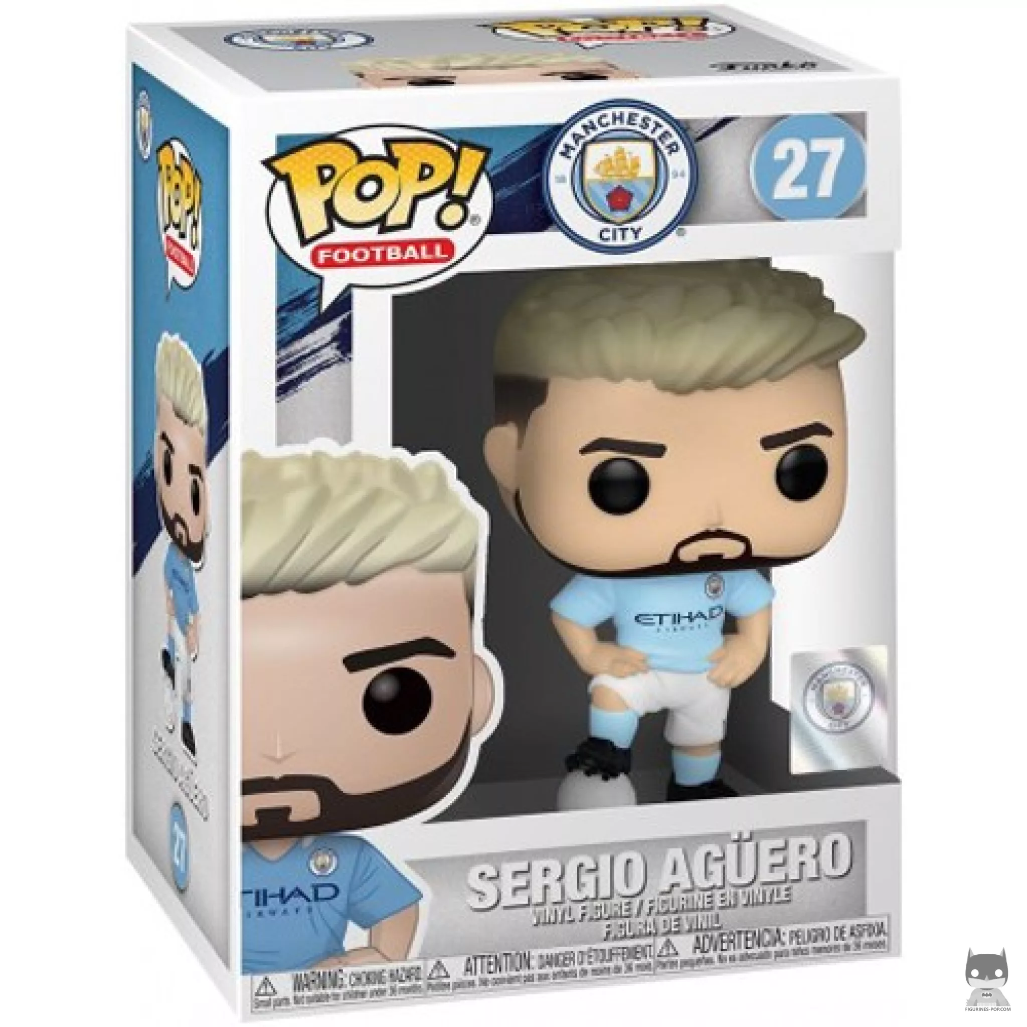 Figura Funko Pop! Sergio Aguero (Manchester City) en su caja