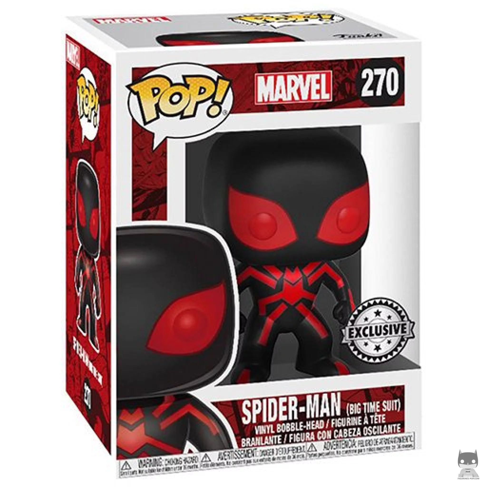 Figura Funko Pop! Spider-Man (Traje Big Time) en su caja