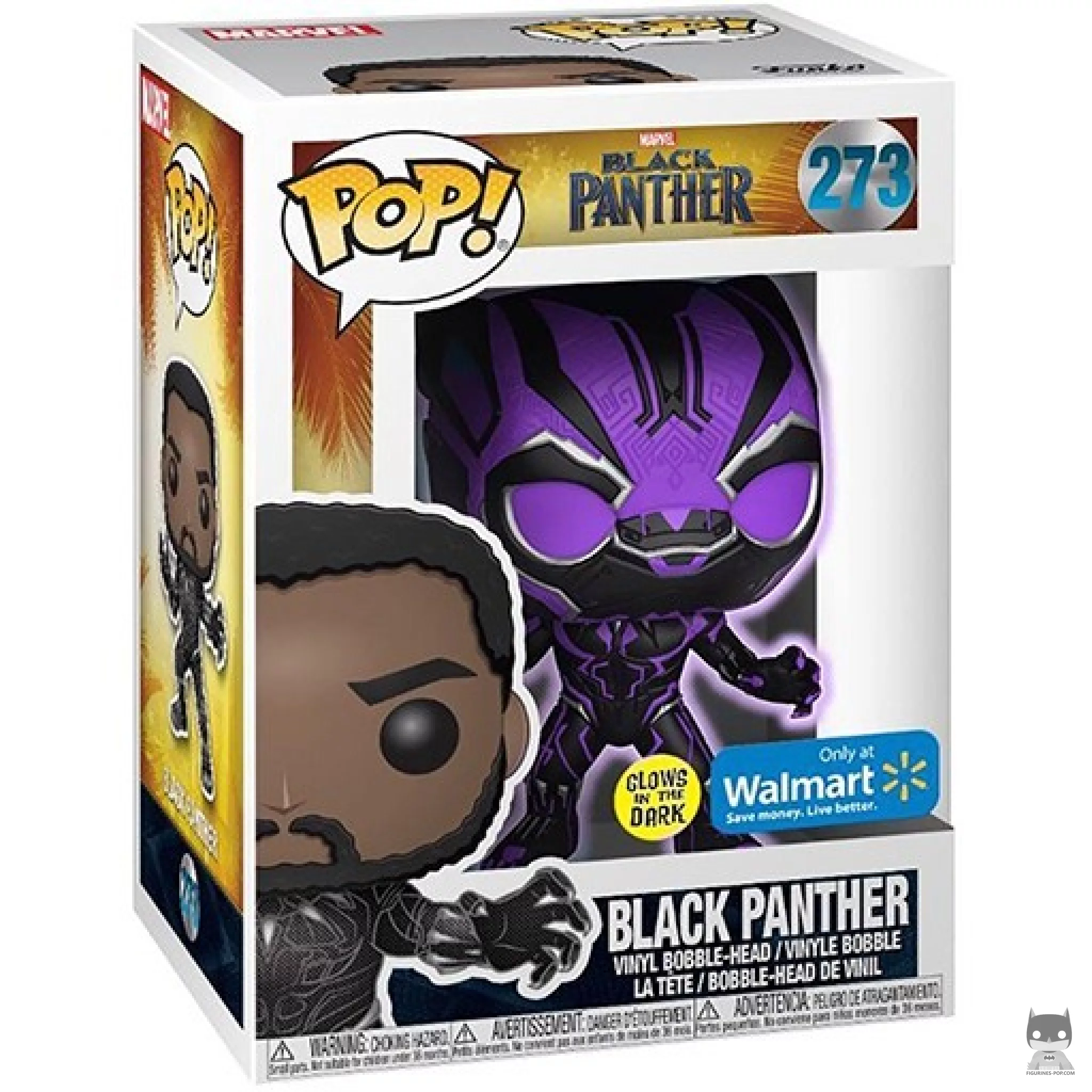 Figura Funko Pop! Black Panther (Brilla en la oscuridad) en su caja