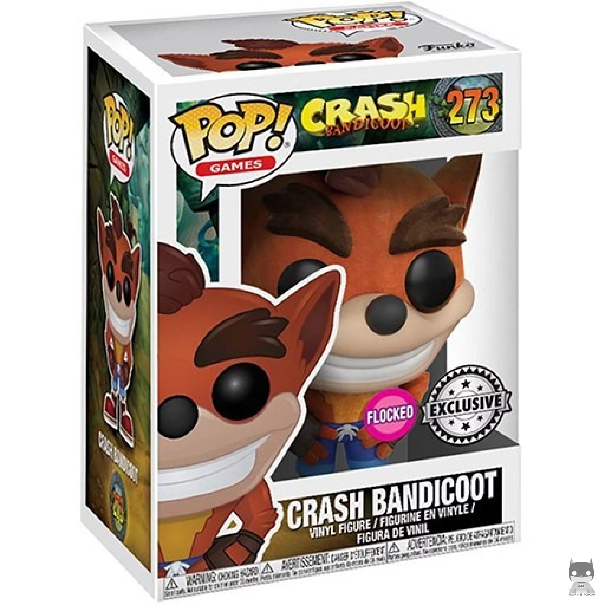 Figura Funko Pop! Crash Bandicoot (Flocado) en su caja