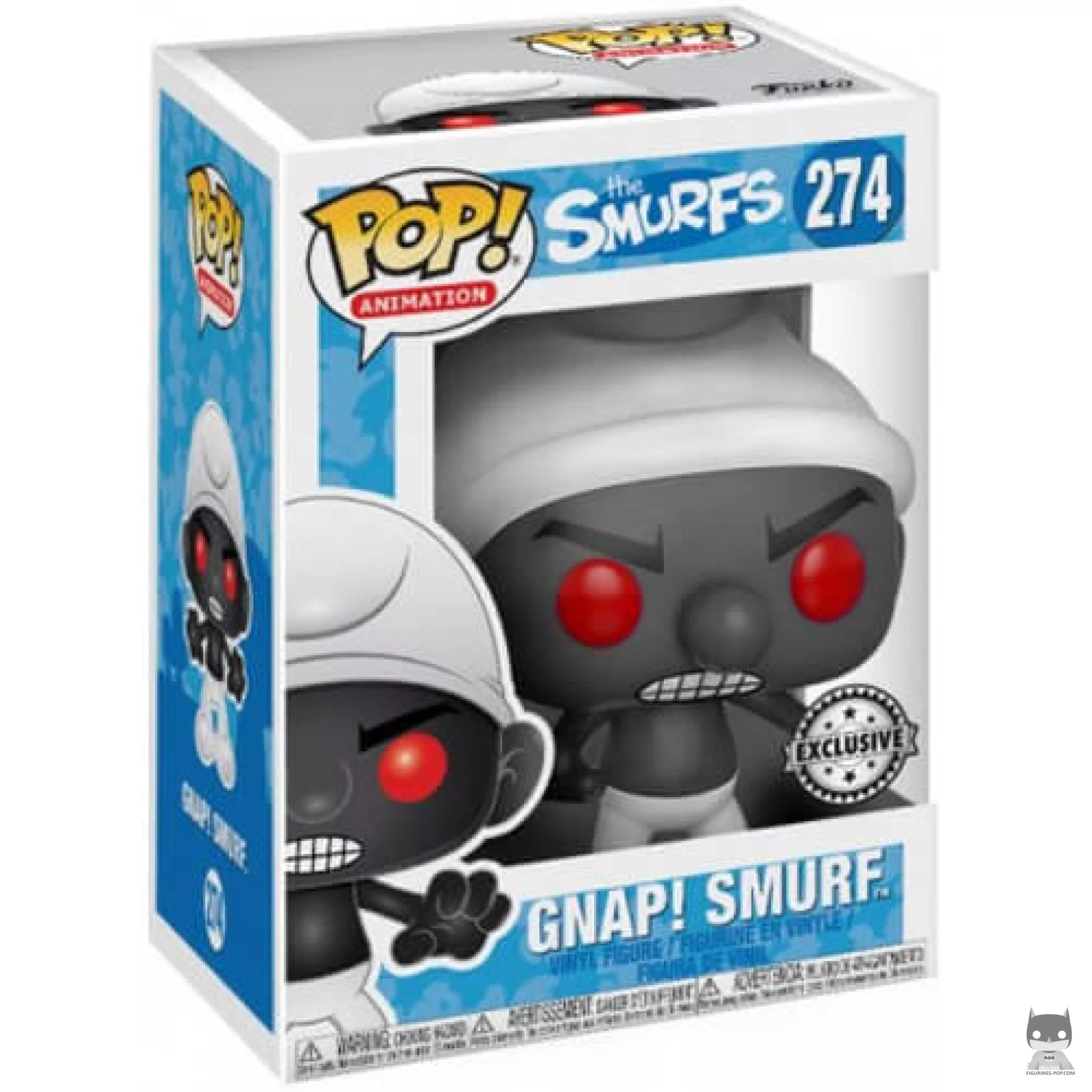 Figura Funko Pop! Pitufo GNAP! (Negro) en su caja