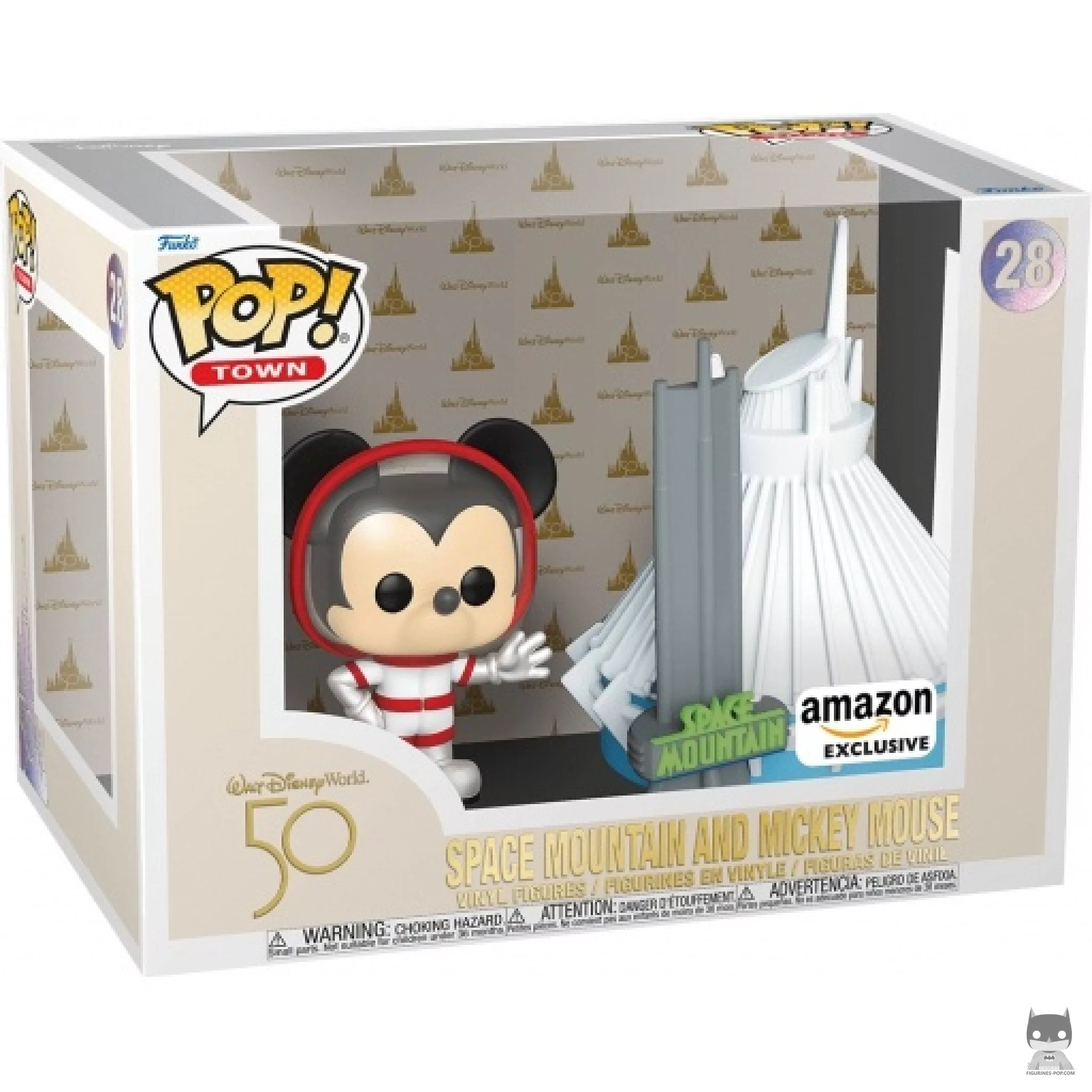 Figura Funko Pop! Mickey Mouse frente a Space Mountain en su caja