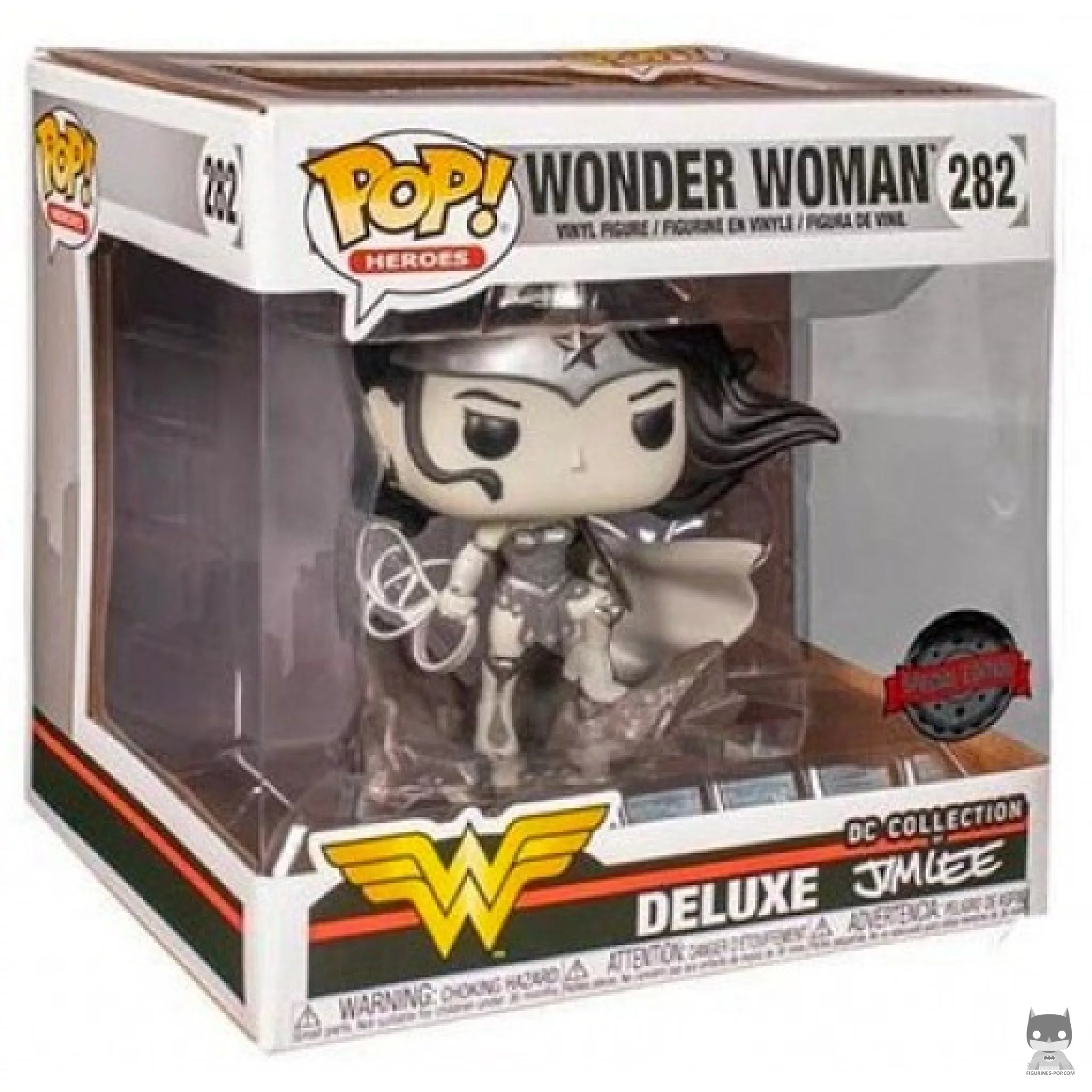 Figura Funko Pop! Wonder Woman (Blanco y negro) en su caja