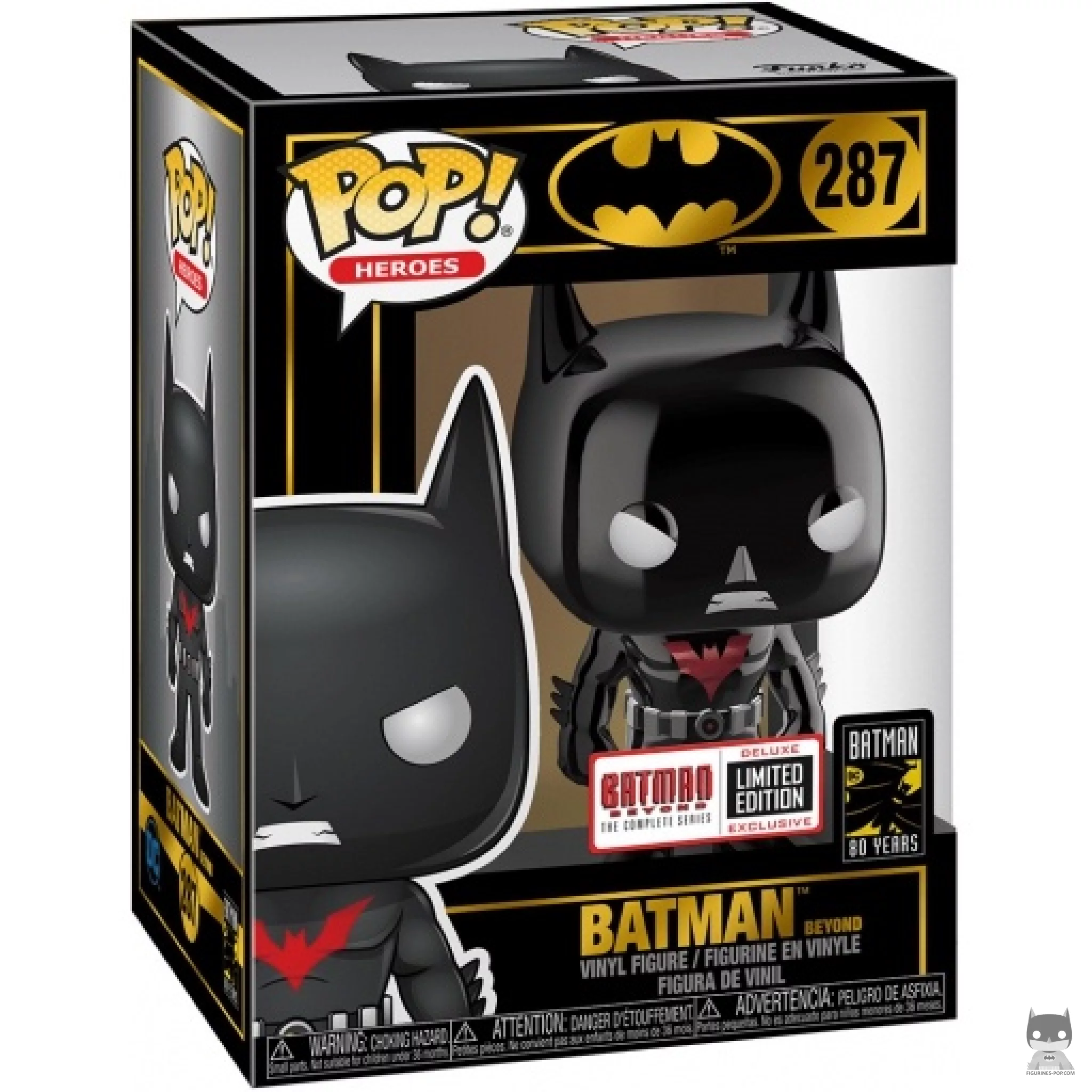 Figura Funko Pop! Batman del futuro (Cromado) en su caja