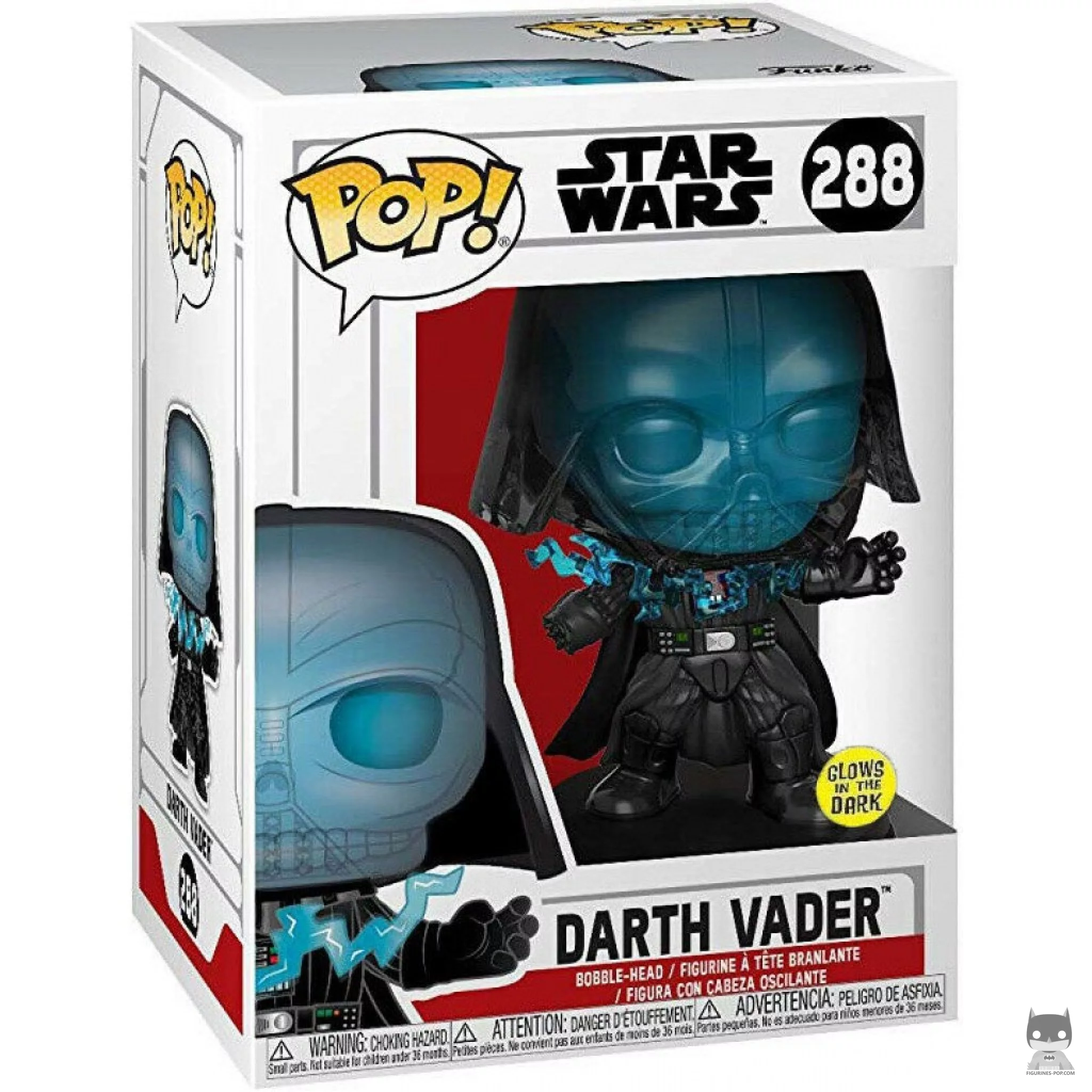 Figura Funko Pop! Darth Vader electrocutado (Brilla en la oscuridad) en su caja