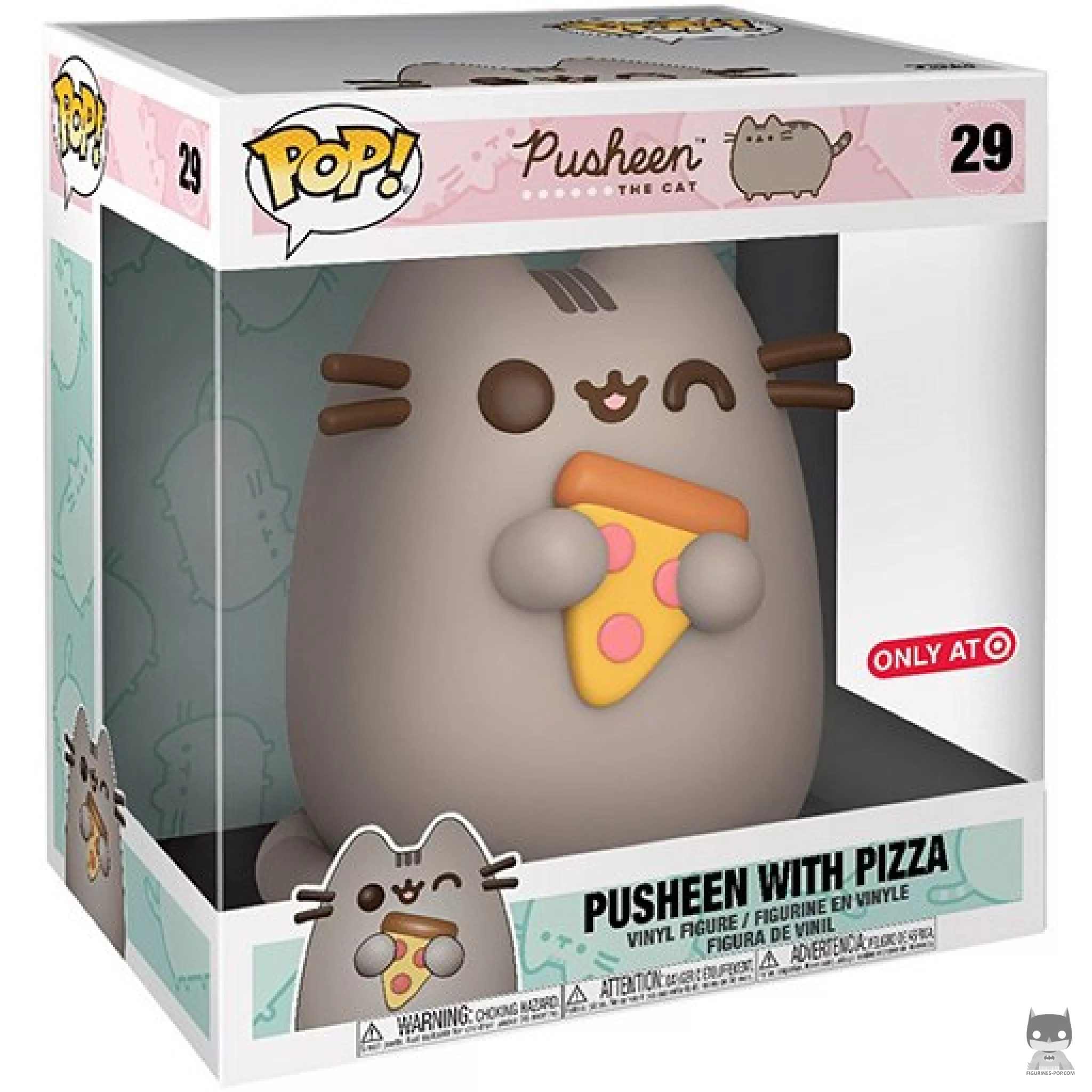 Figura Funko Pop! Pusheen con pizza (Supersized) en su caja