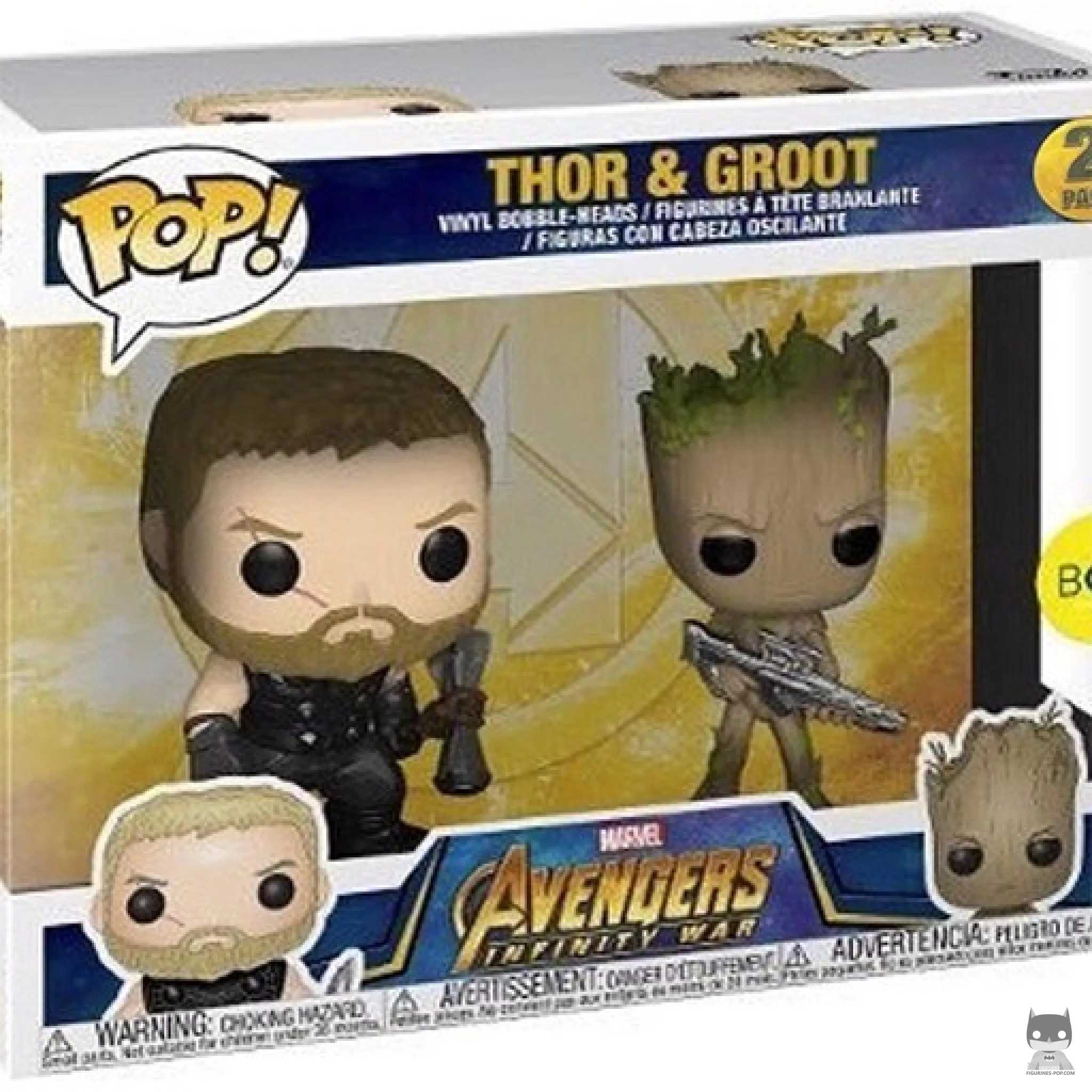 Figura Funko Pop! Thor & Groot en su caja