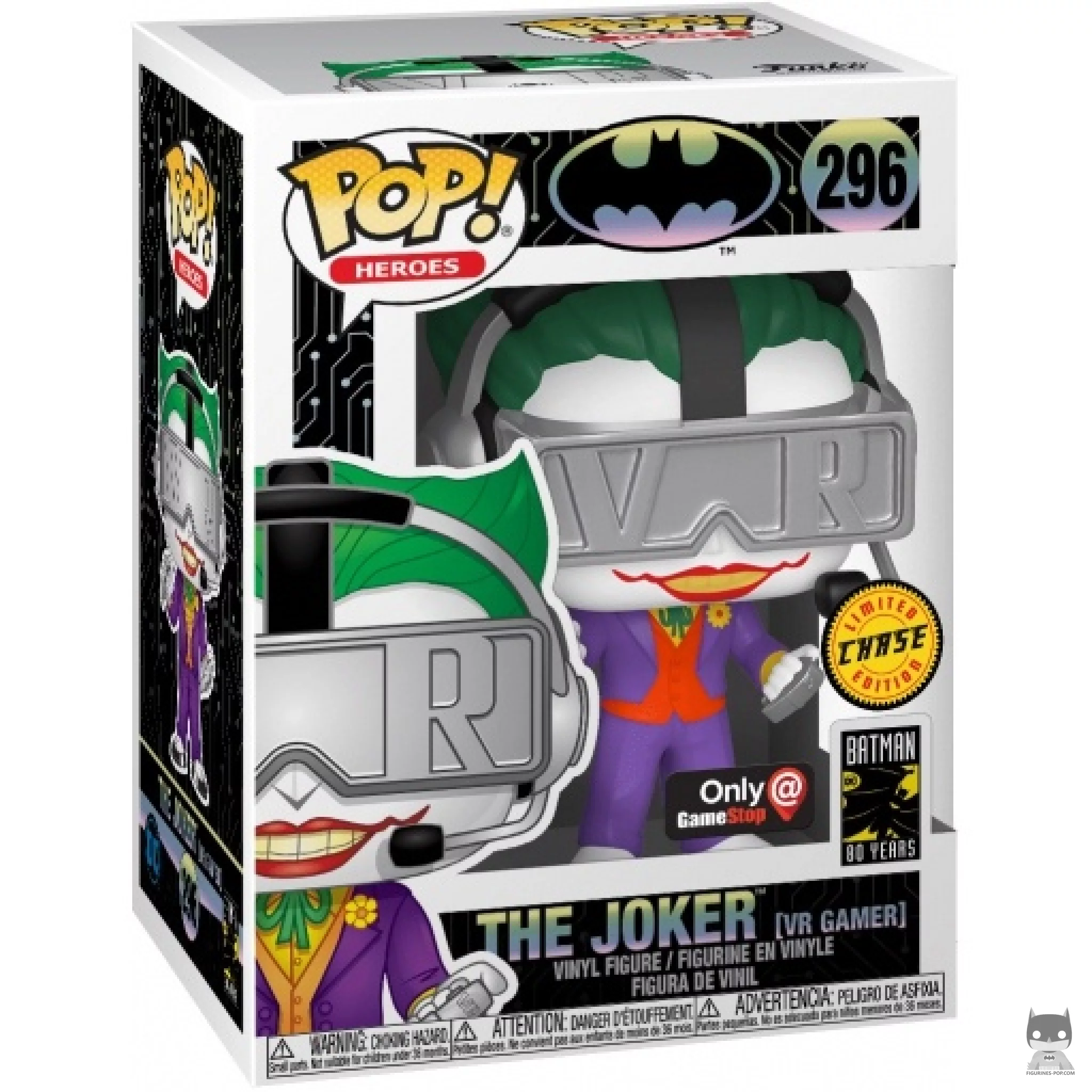 Figura Funko Pop! Joker gamer (Chase) en su caja