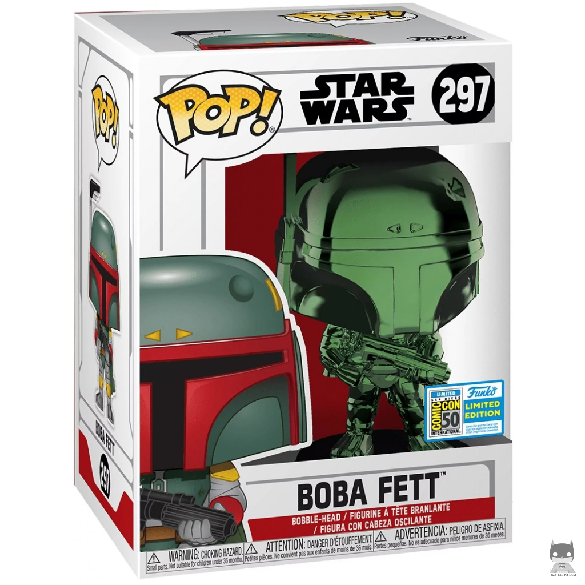 Figura Funko Pop! Boba Fett (Verde) en su caja