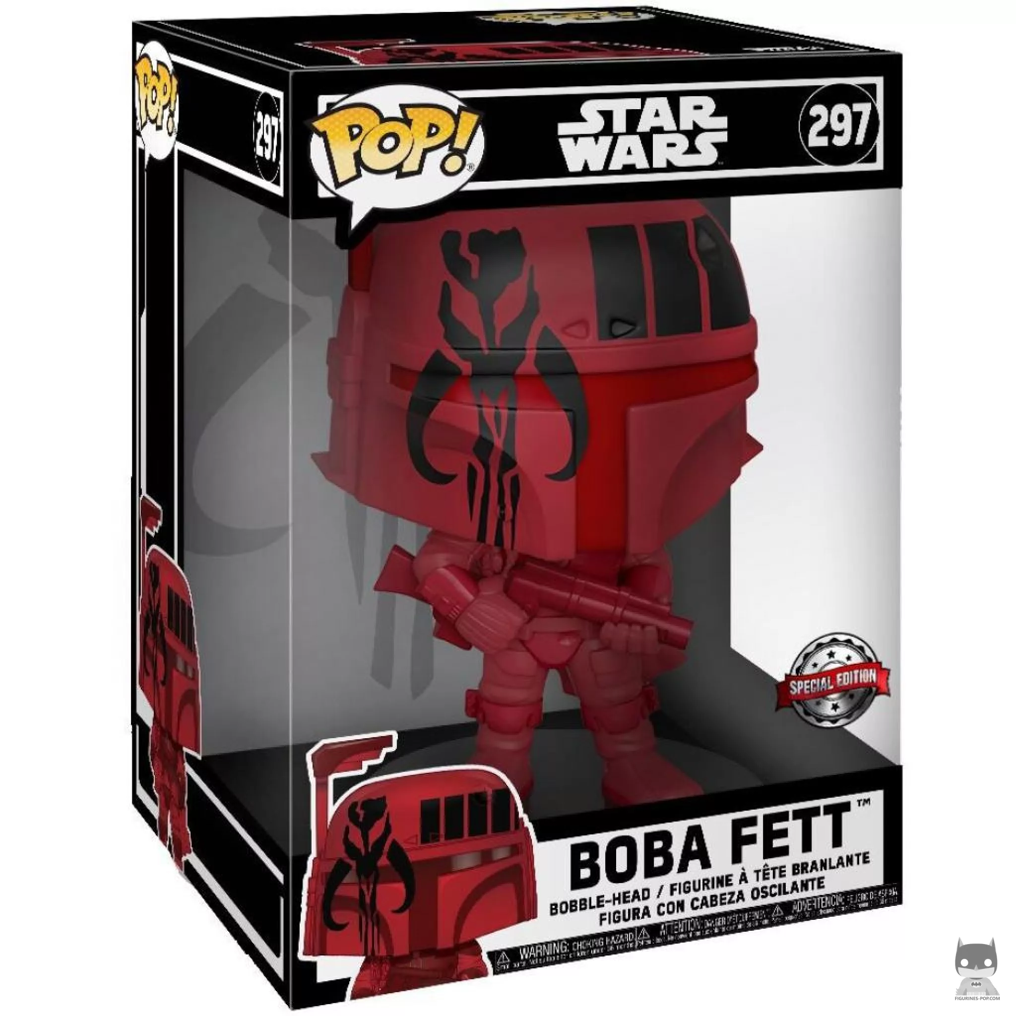 Figura Funko Pop! Boba Fett (Rojo) (Supersized) en su caja
