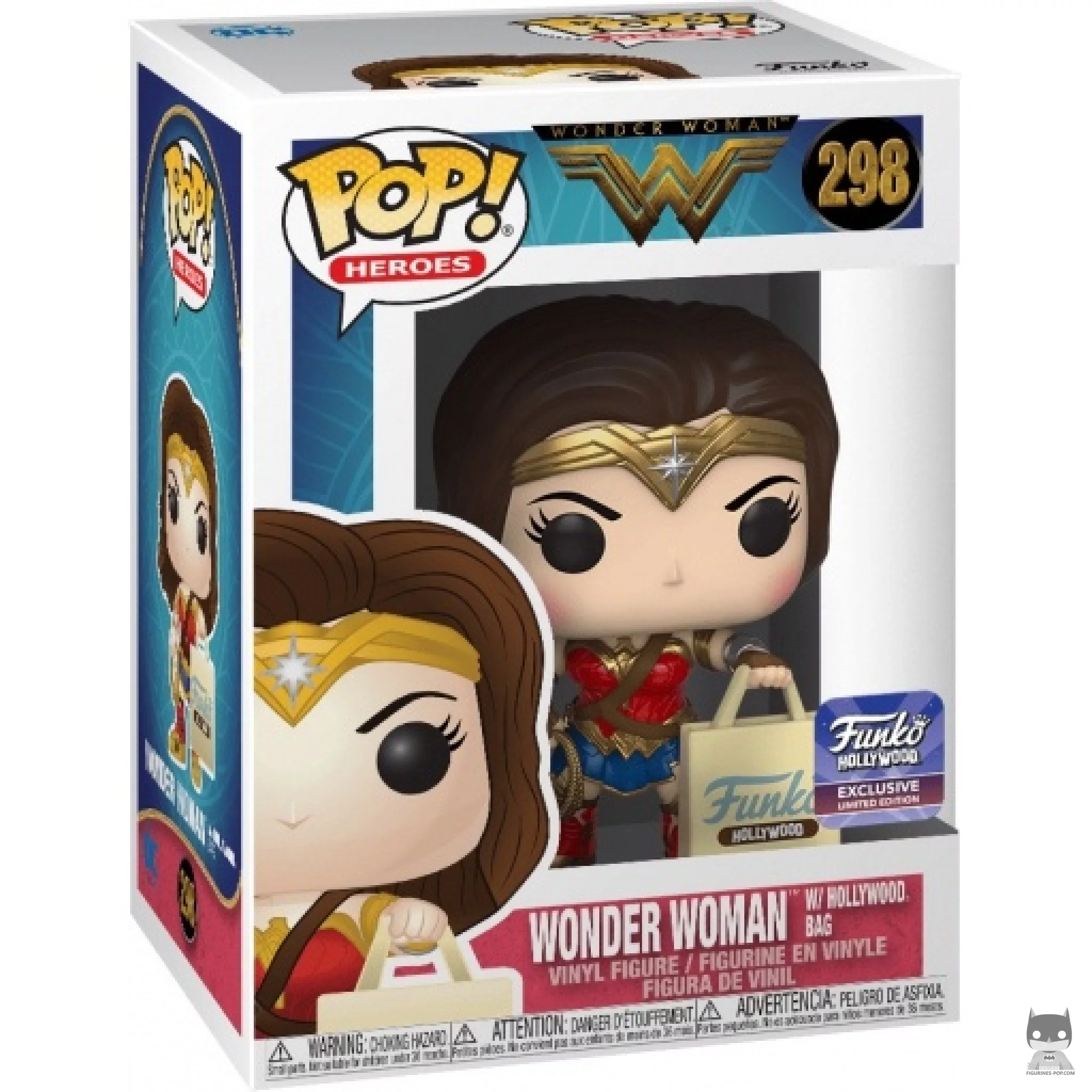 Figura Funko Pop! Wonder Woman con bolso Hollywood en su caja