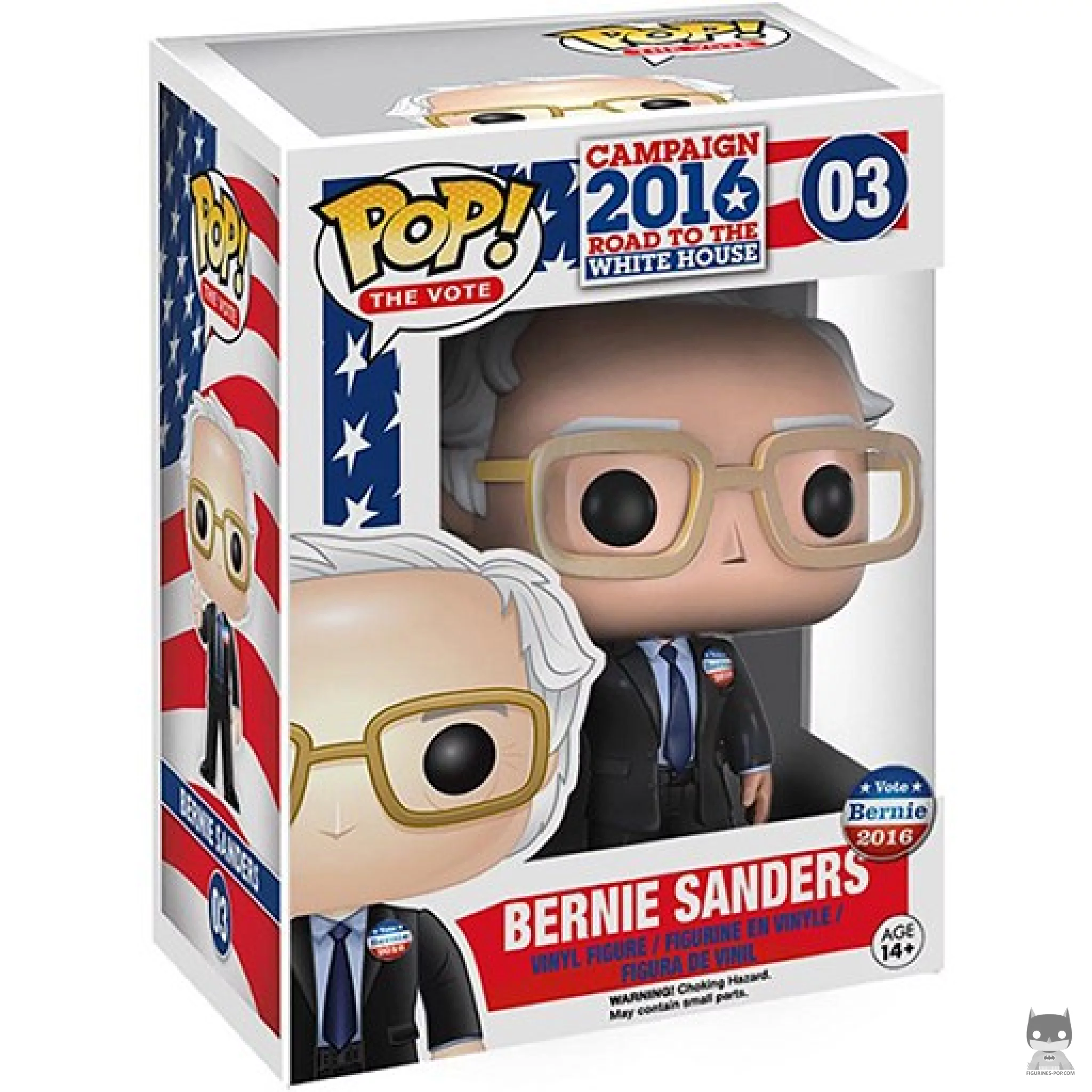 Figura Funko Pop! Bernie Sanders en su caja