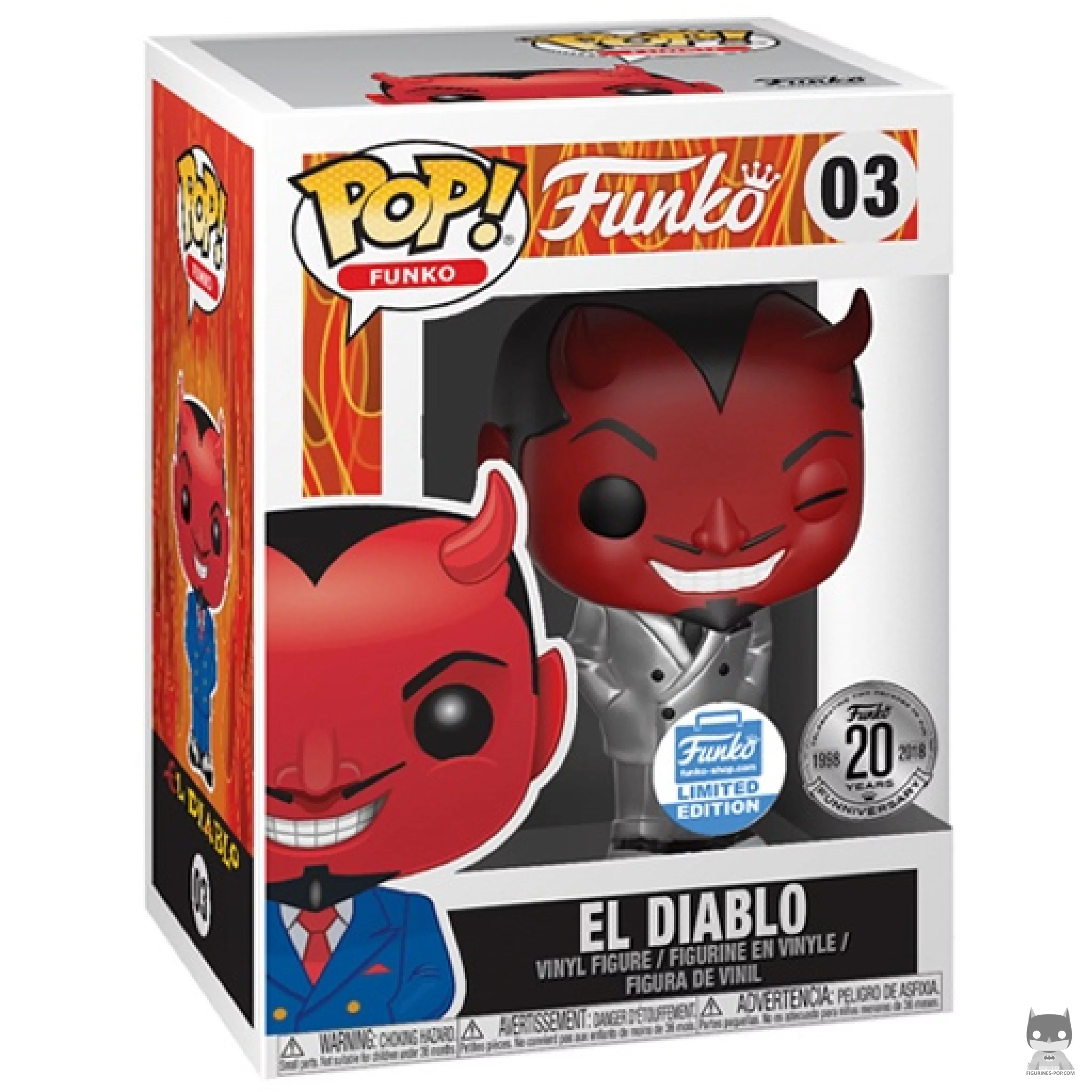 Figura Funko Pop! El Diablo (con traje) (Plateado) en su caja